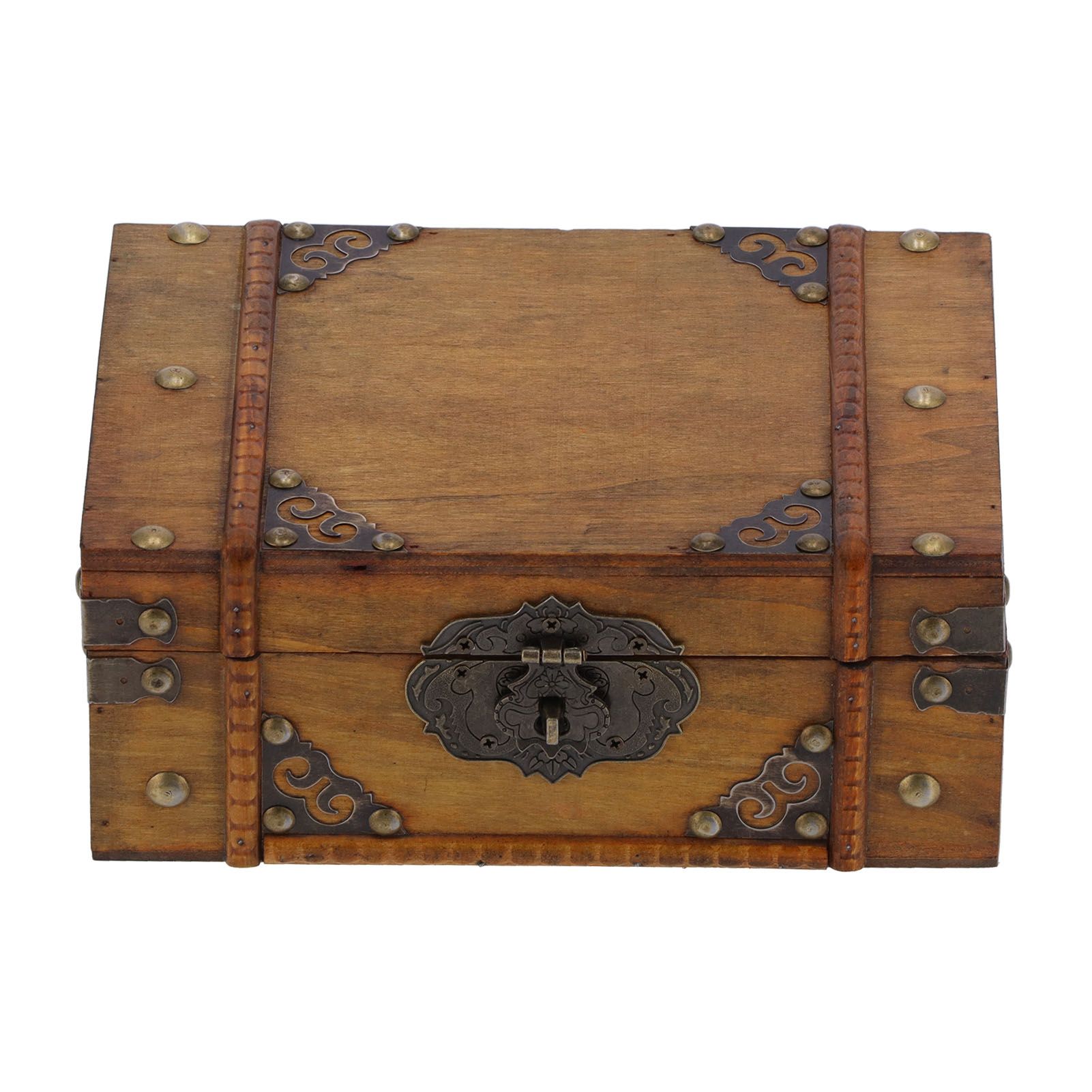 Wooden Box Antique Jewelry Storage Box Case Scene Props Dressing Table Home