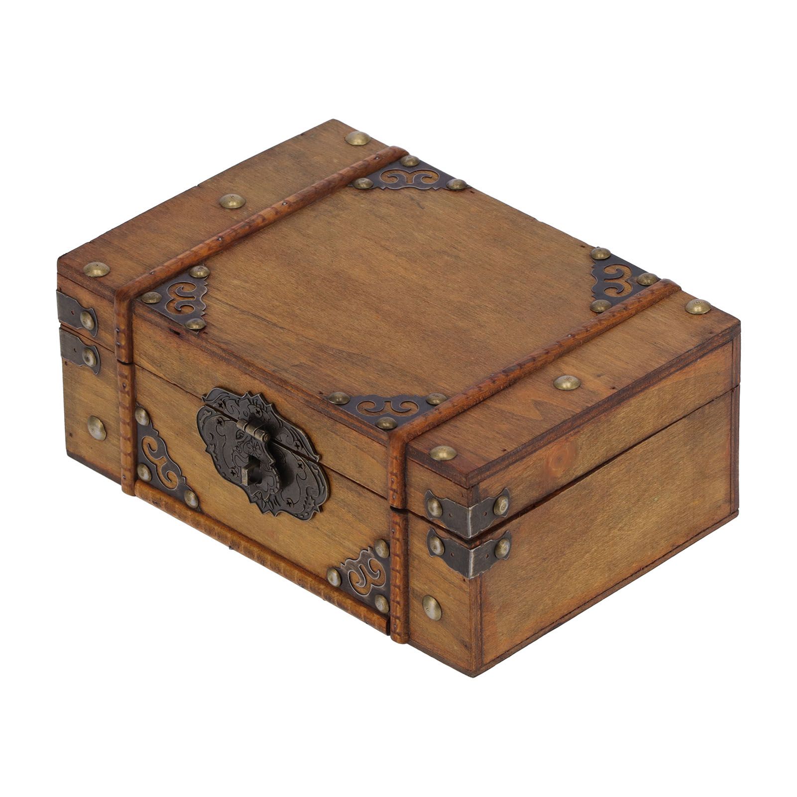 Wooden Box Antique Jewelry Storage Box Case Scene Props Dressing Table Home view 3