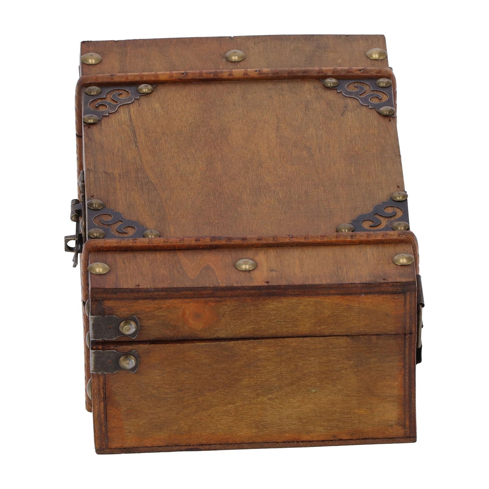 Wooden Box Antique Jewelry Storage Box Case Scene Props Dressing Table Home view 4