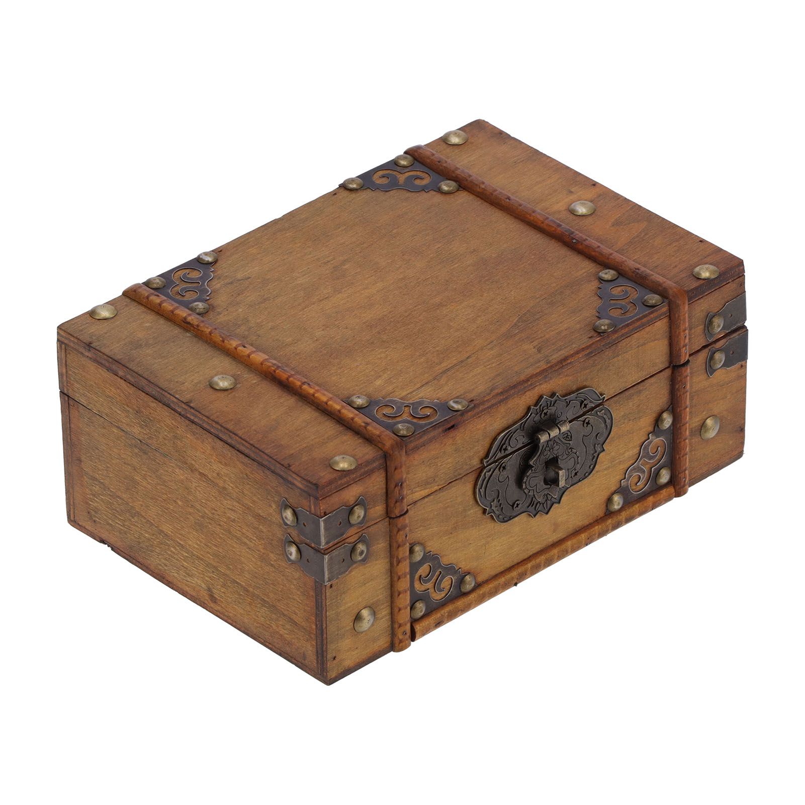 Wooden Box Antique Jewelry Storage Box Case Scene Props Dressing Table Home view 5