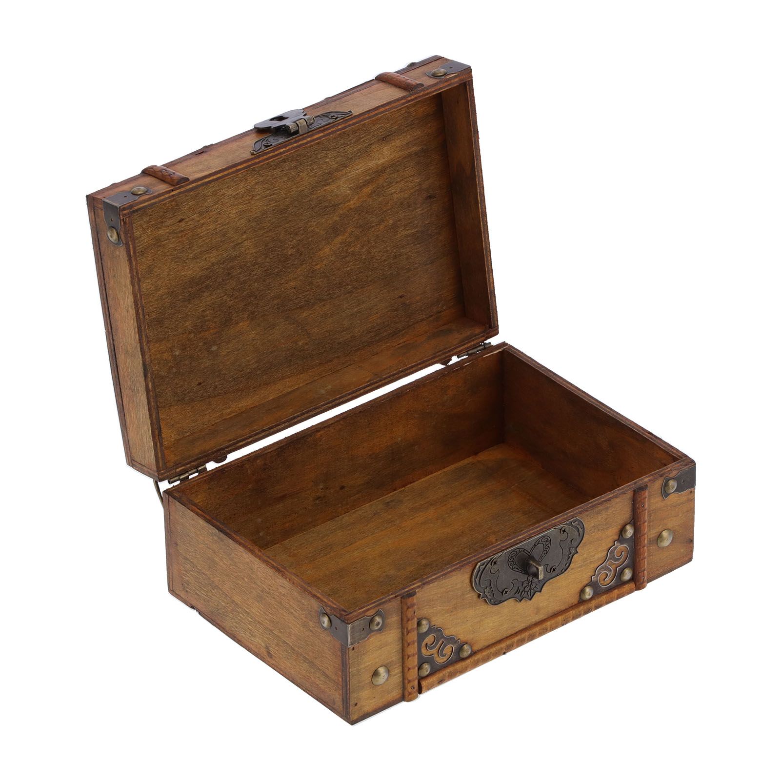Wooden Box Antique Jewelry Storage Box Case Scene Props Dressing Table Home view 7