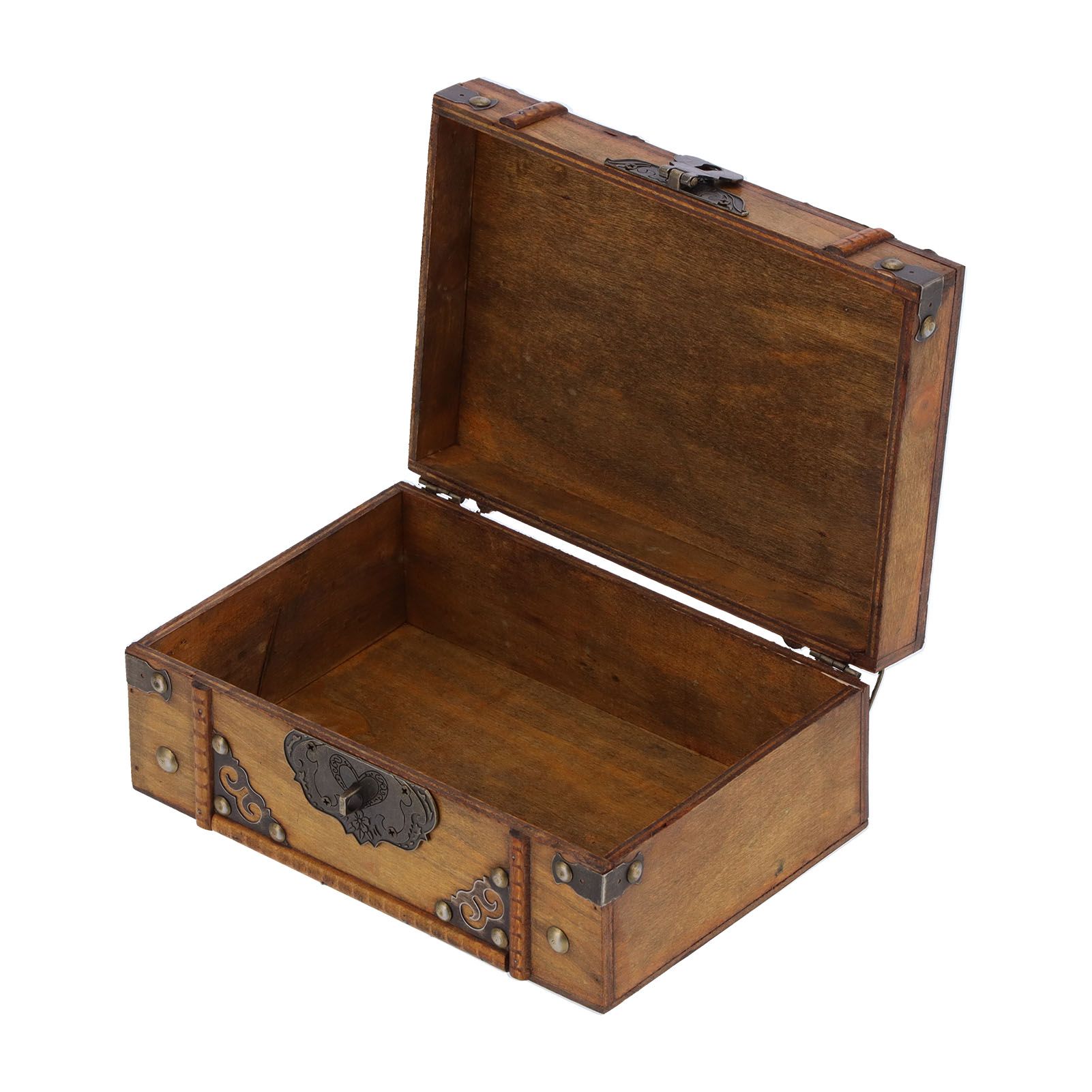 Wooden Box Antique Jewelry Storage Box Case Scene Props Dressing Table Home view 8