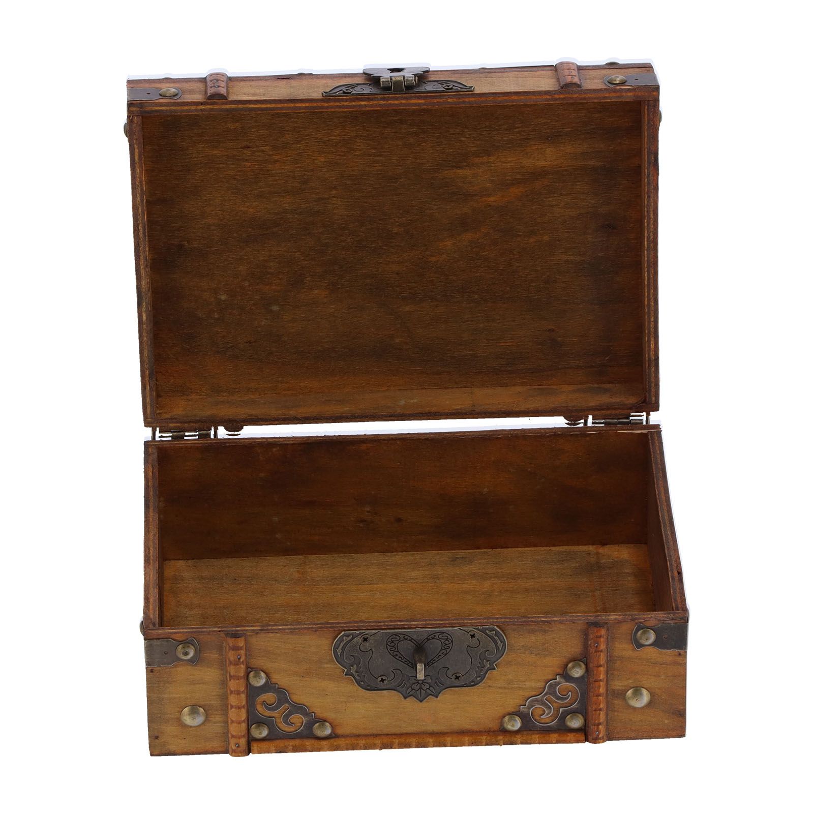 Wooden Box Antique Jewelry Storage Box Case Scene Props Dressing Table Home view 9