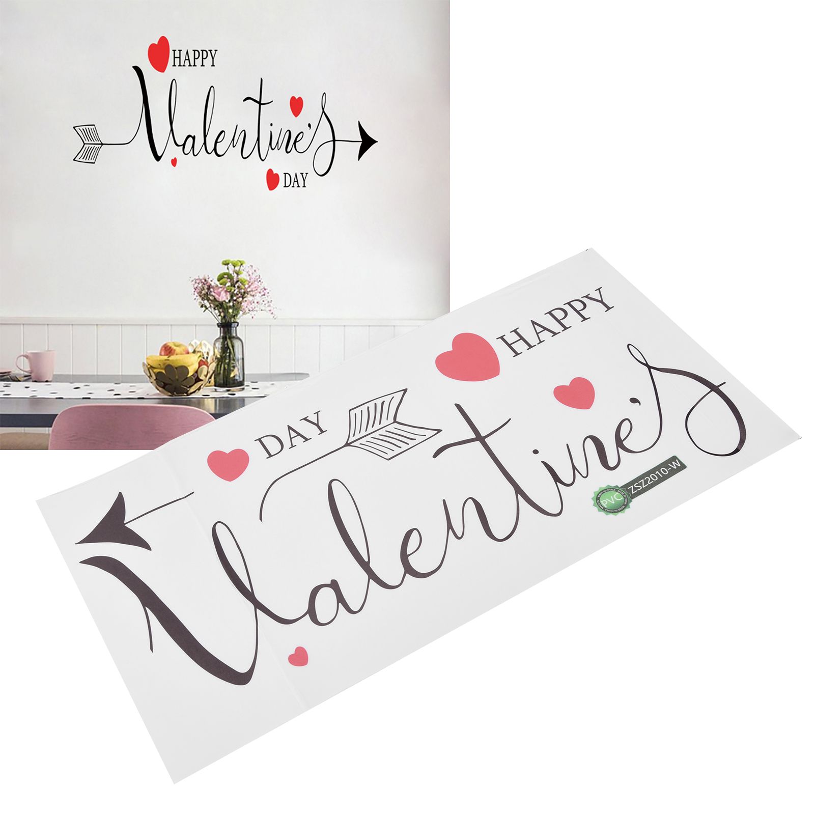 PVC SelfAdhesive English Letter Decorative Valentine Wall Sticker Wallpaper view 11