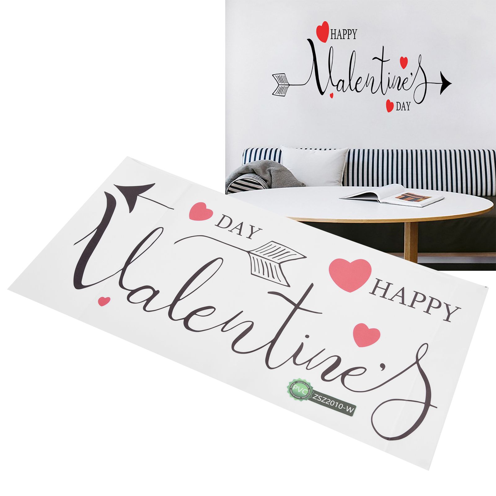 PVC SelfAdhesive English Letter Decorative Valentine Wall Sticker Wallpaper view 12