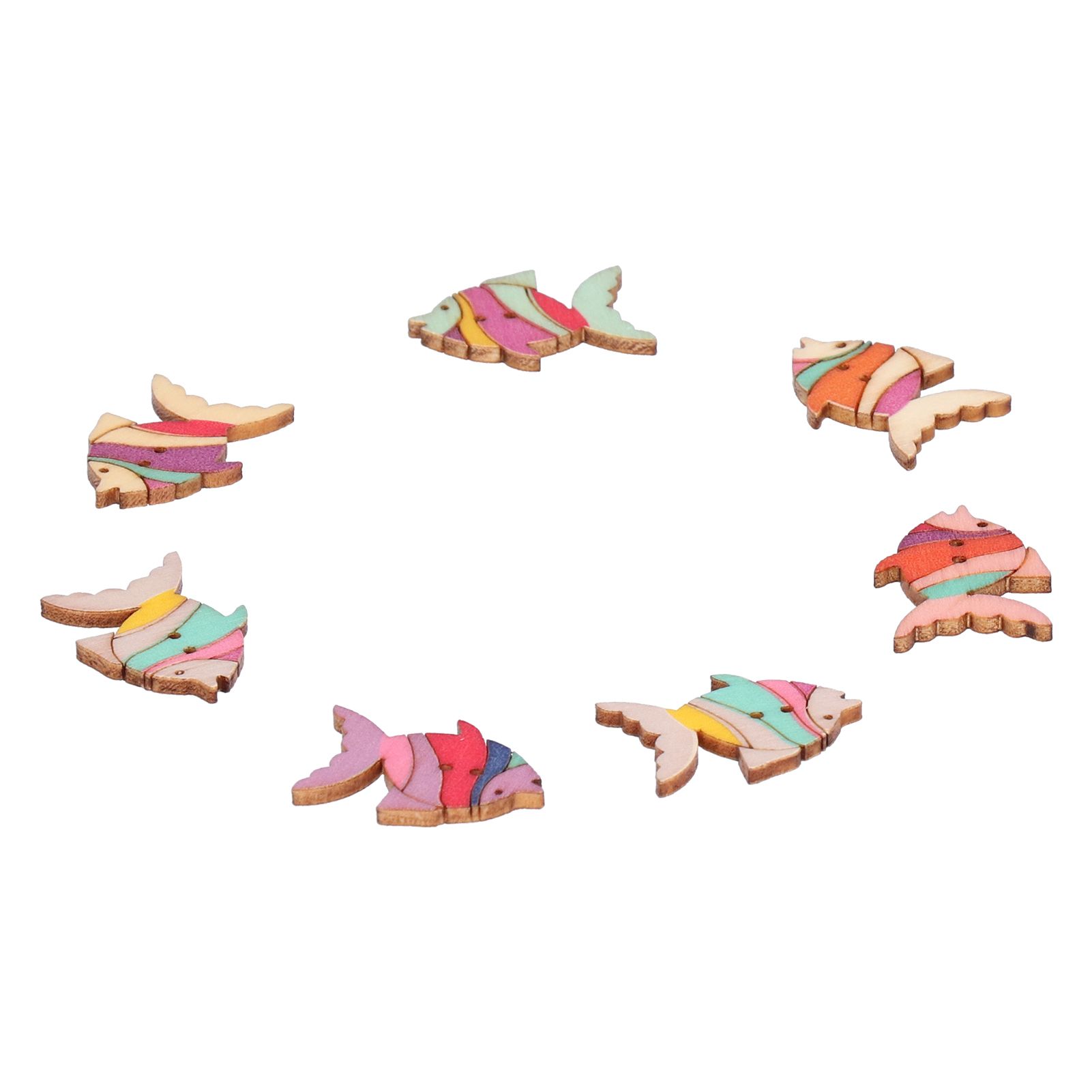 50pcs Wooden Buttons Cartoon Cute Fish Pattern Button Decoration Children's view 5