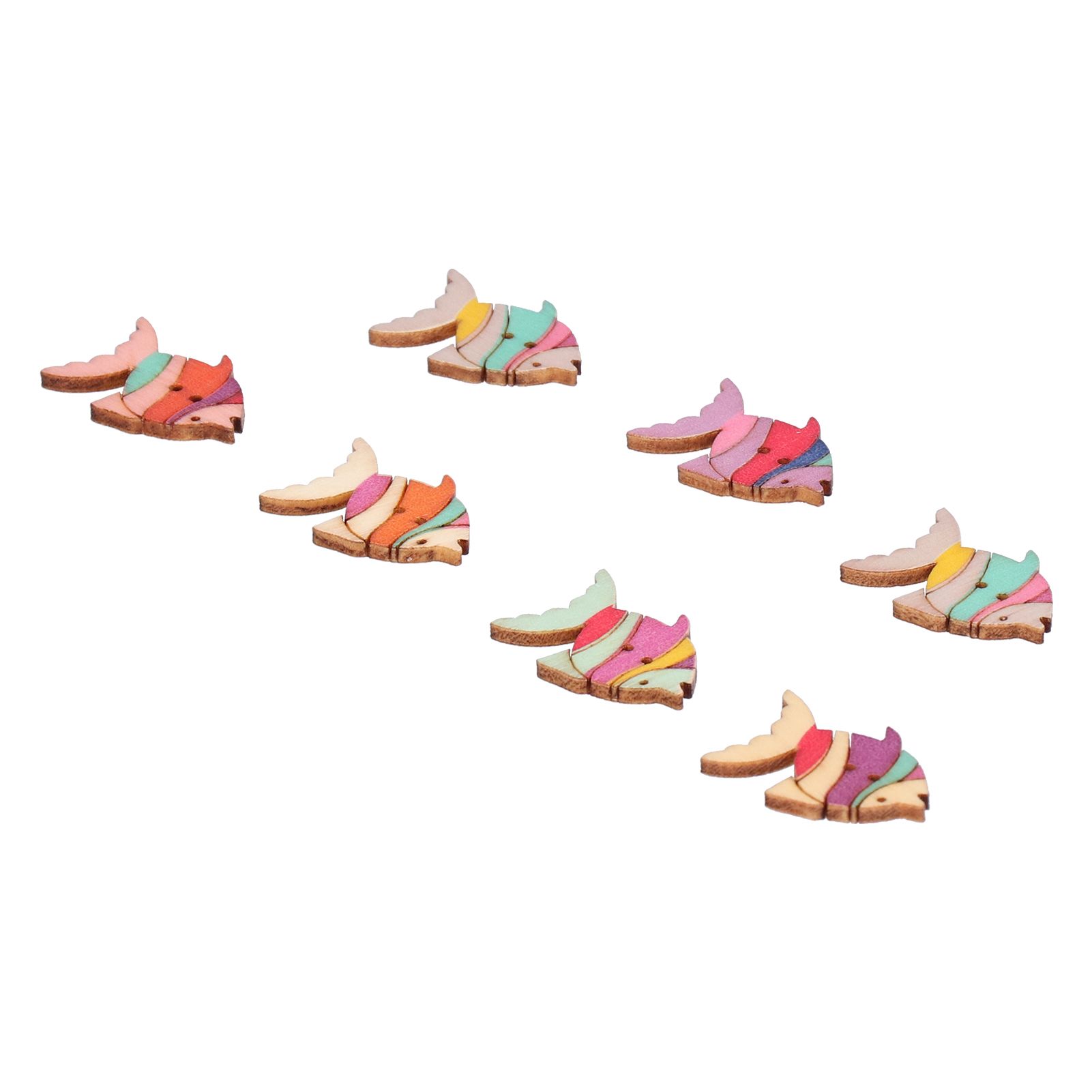 50pcs Wooden Buttons Cartoon Cute Fish Pattern Button Decoration Children's view 6