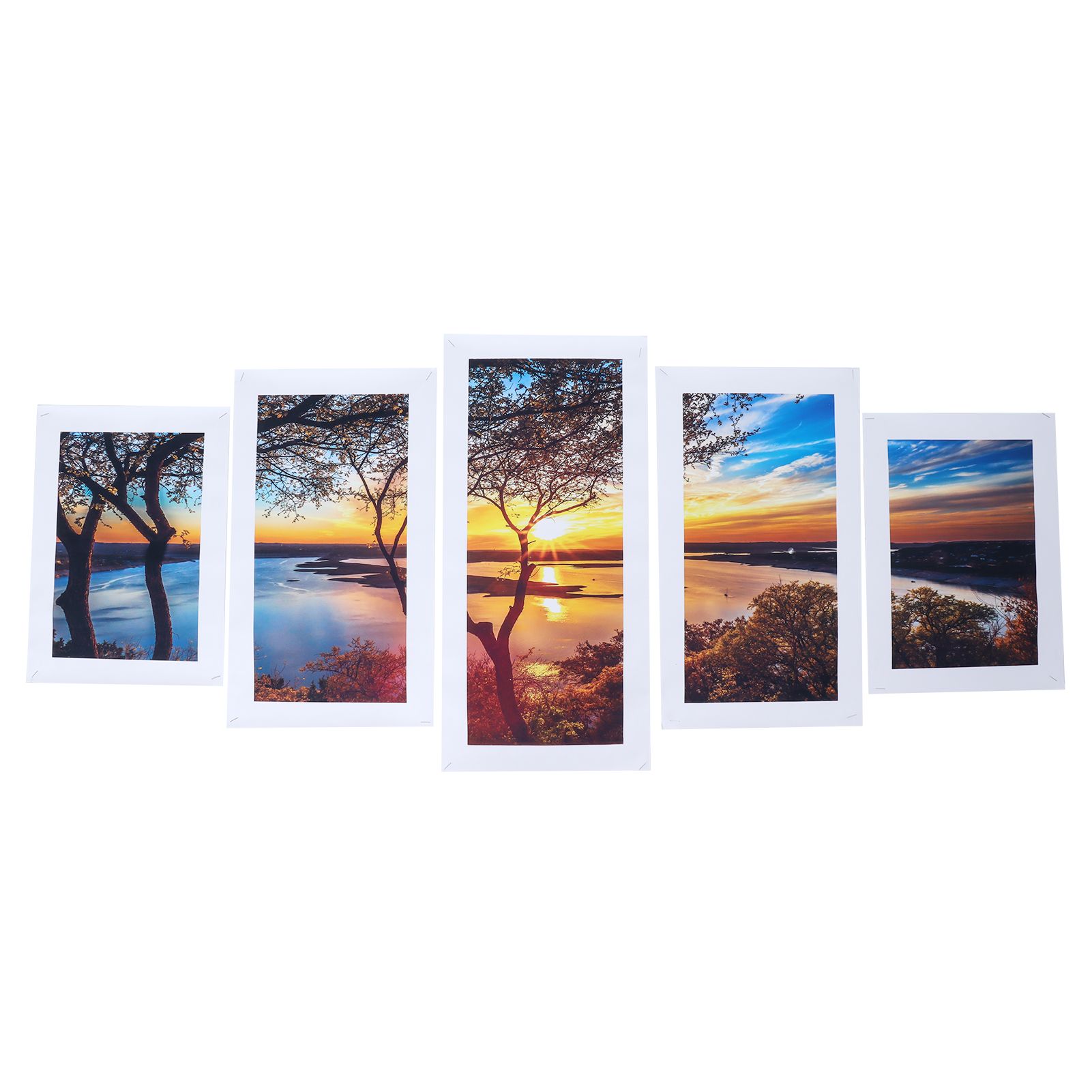 5Pcs Wall Art Painting Innovative Lake Sunset Landscape Painting Interior view 2