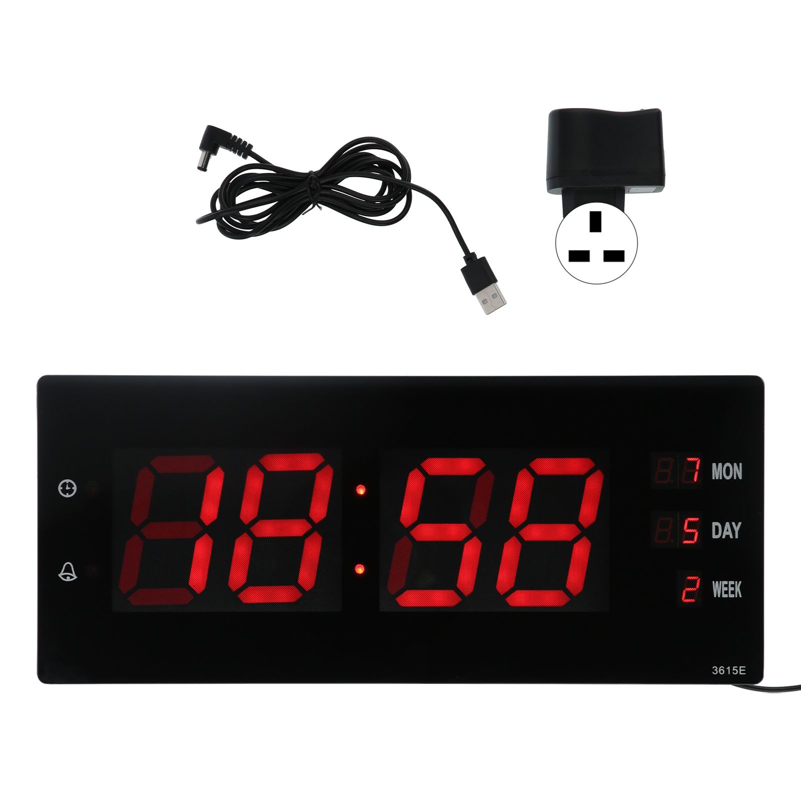 Electronic Digital Wall Clock Night Lights Temperature Calendar Clock for Home view 2