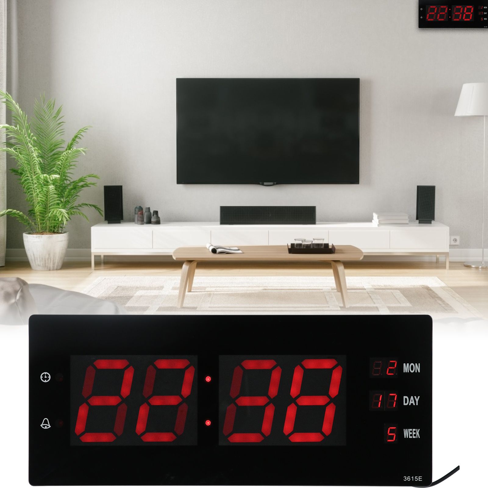 LED Calendar Clock Innovative Night Light Electronic Wall Clock for Home view 11
