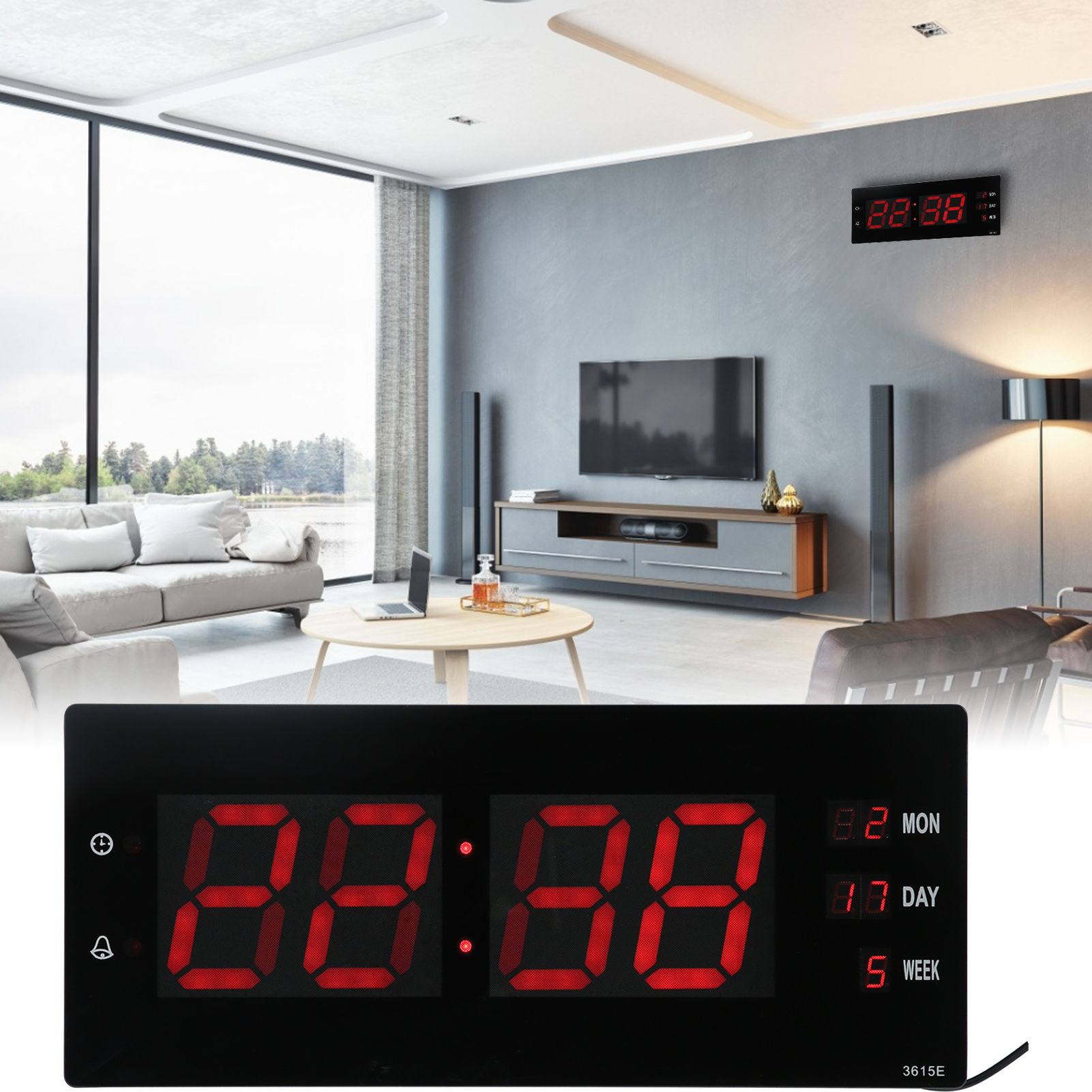 LED Calendar Clock Innovative Night Light Electronic Wall Clock for Home view 12