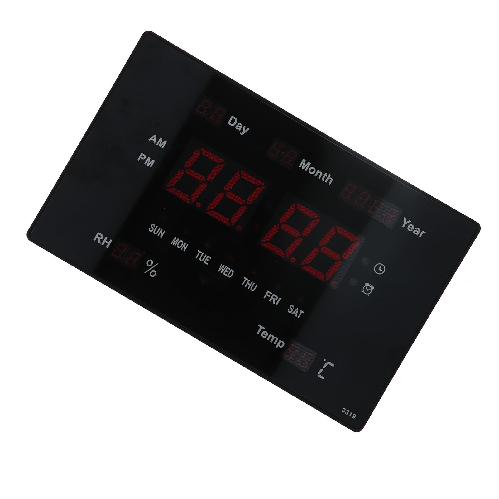 100‑240V LED Digital Clock Multifunction Wall Clock with Temperature Humidity view 3