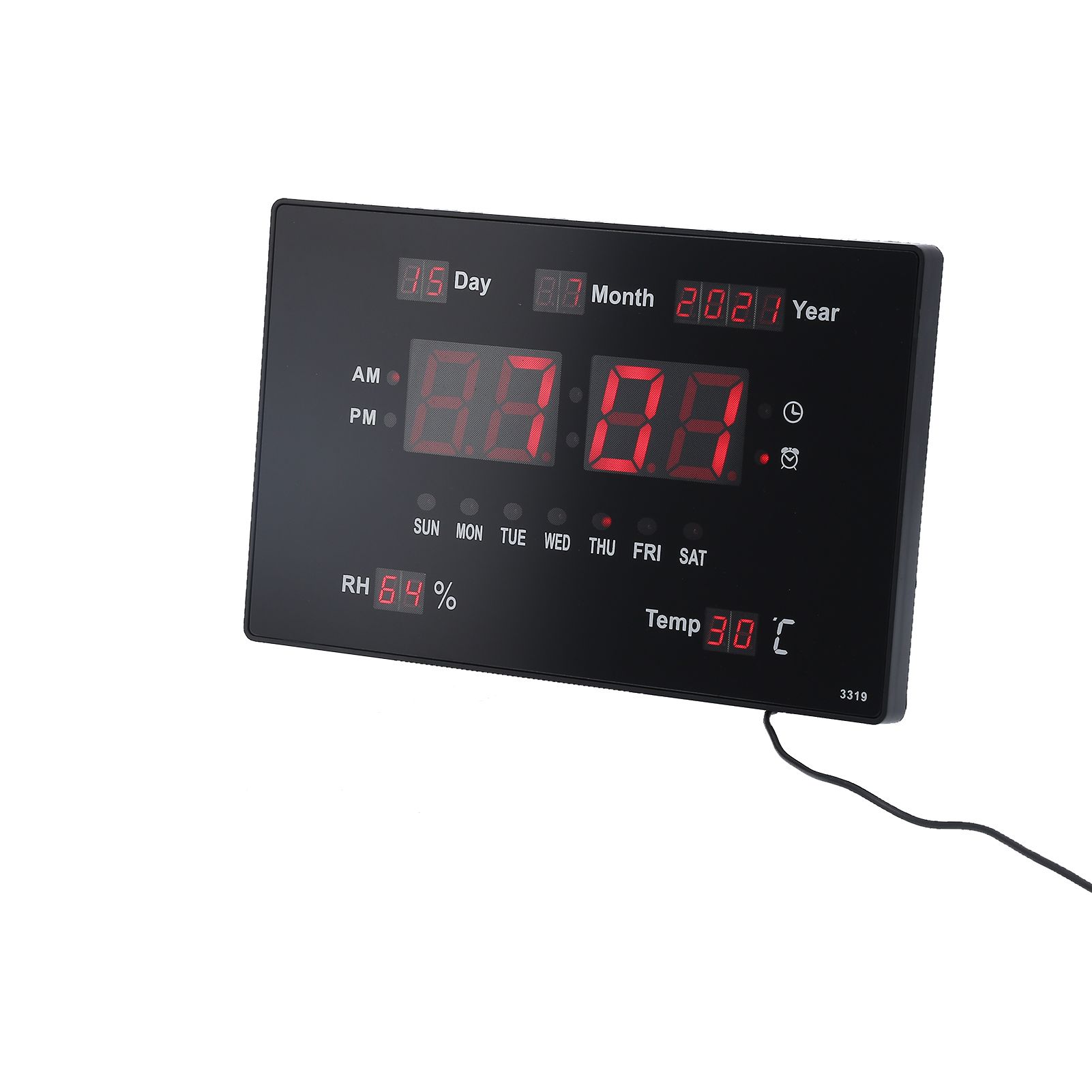 100‑240V LED Digital Clock Multifunction Wall Clock with Temperature Humidity view 6