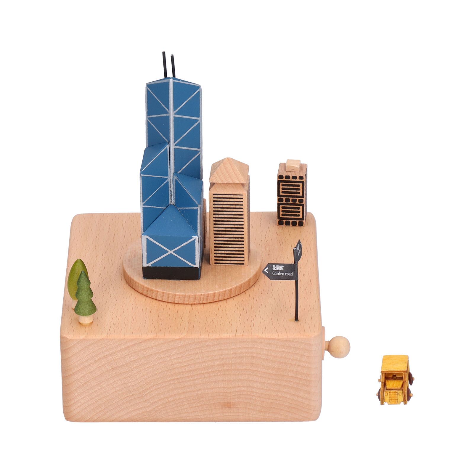 Beech Music Box Building Architectural Style Innovative Musical Box for Gift view 2