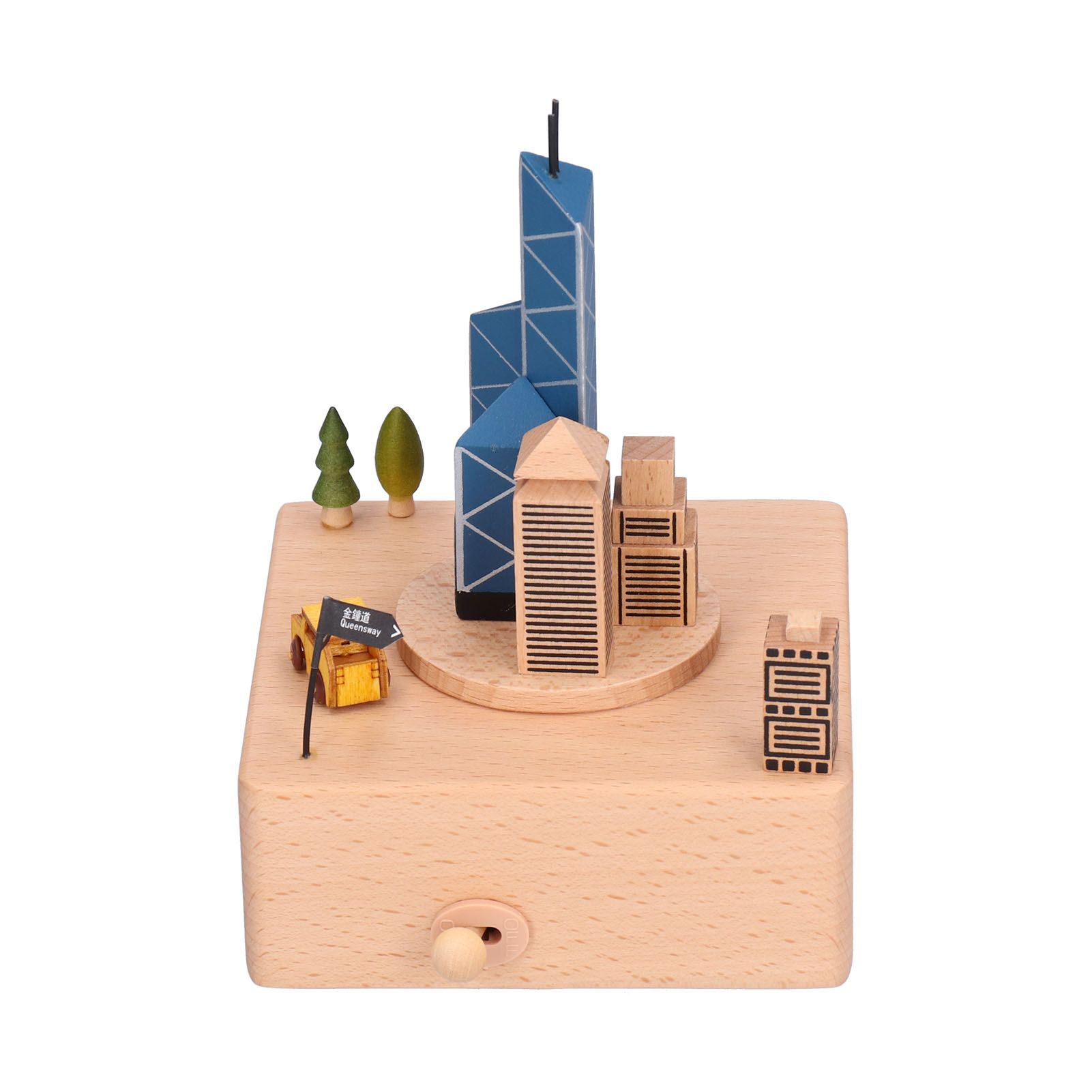 Beech Music Box Building Architectural Style Innovative Musical Box for Gift view 5