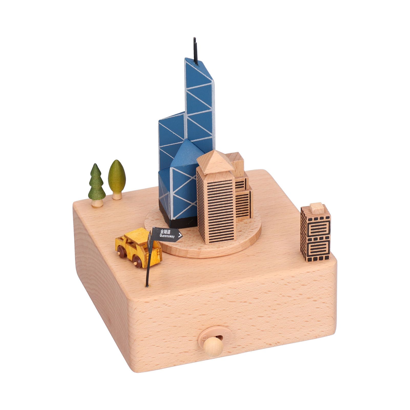 Beech Music Box Building Architectural Style Innovative Musical Box for Gift view 6