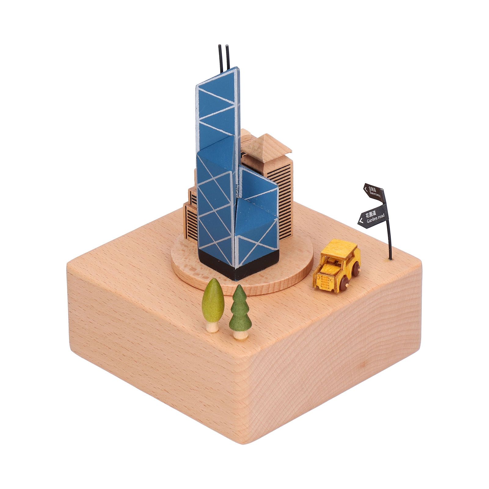 Beech Music Box Building Architectural Style Innovative Musical Box for Gift view 9