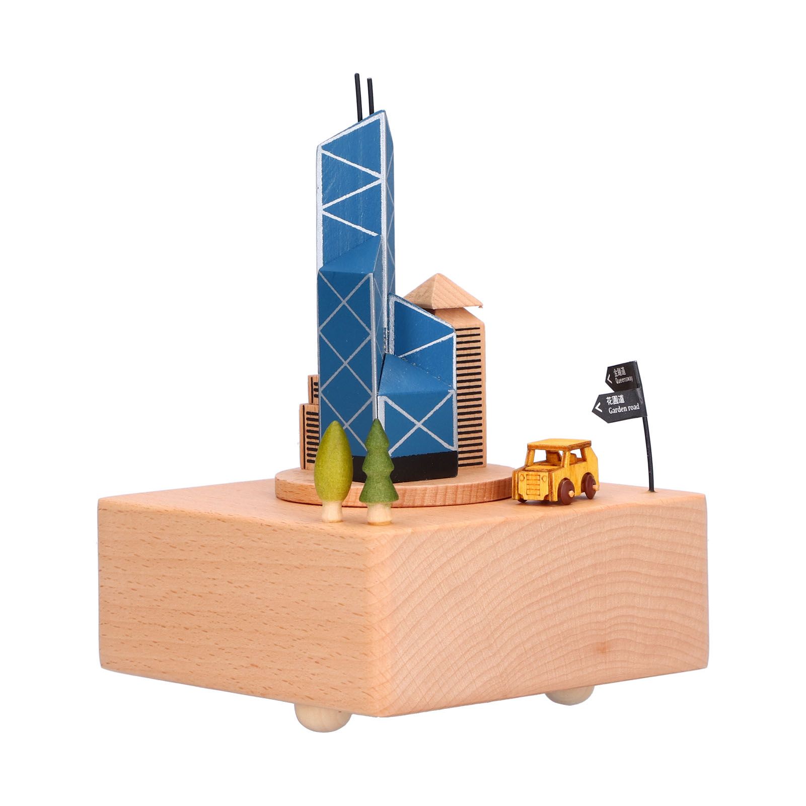 Beech Music Box Building Architectural Style Innovative Musical Box for Gift view 10
