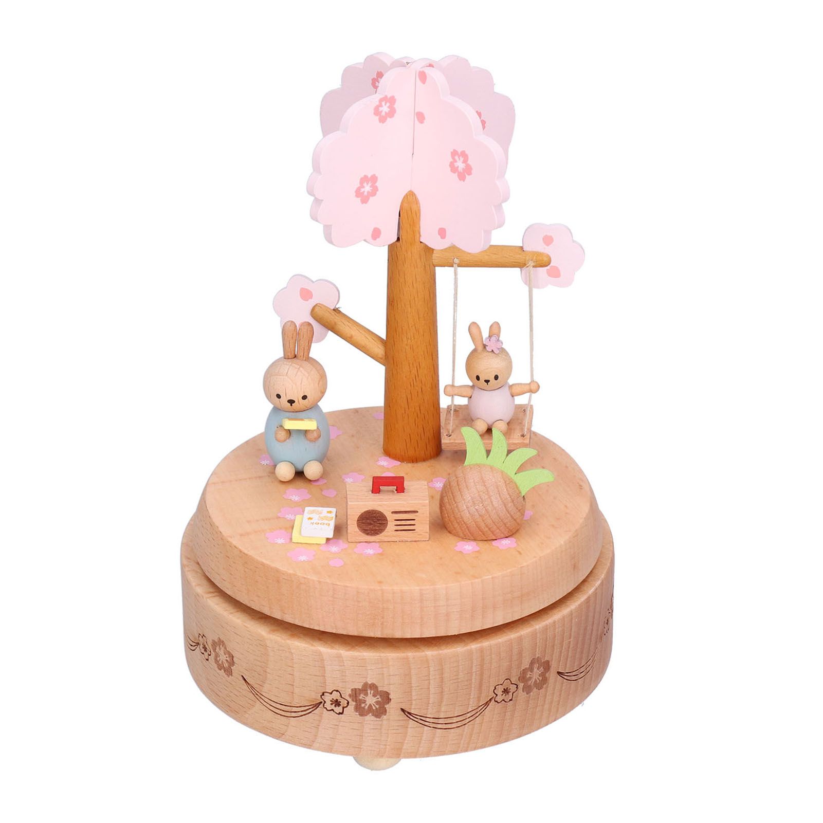 Music Box Beech Wood Cute Rabbit Music Box Toy Present for Christmas Birthday view 2