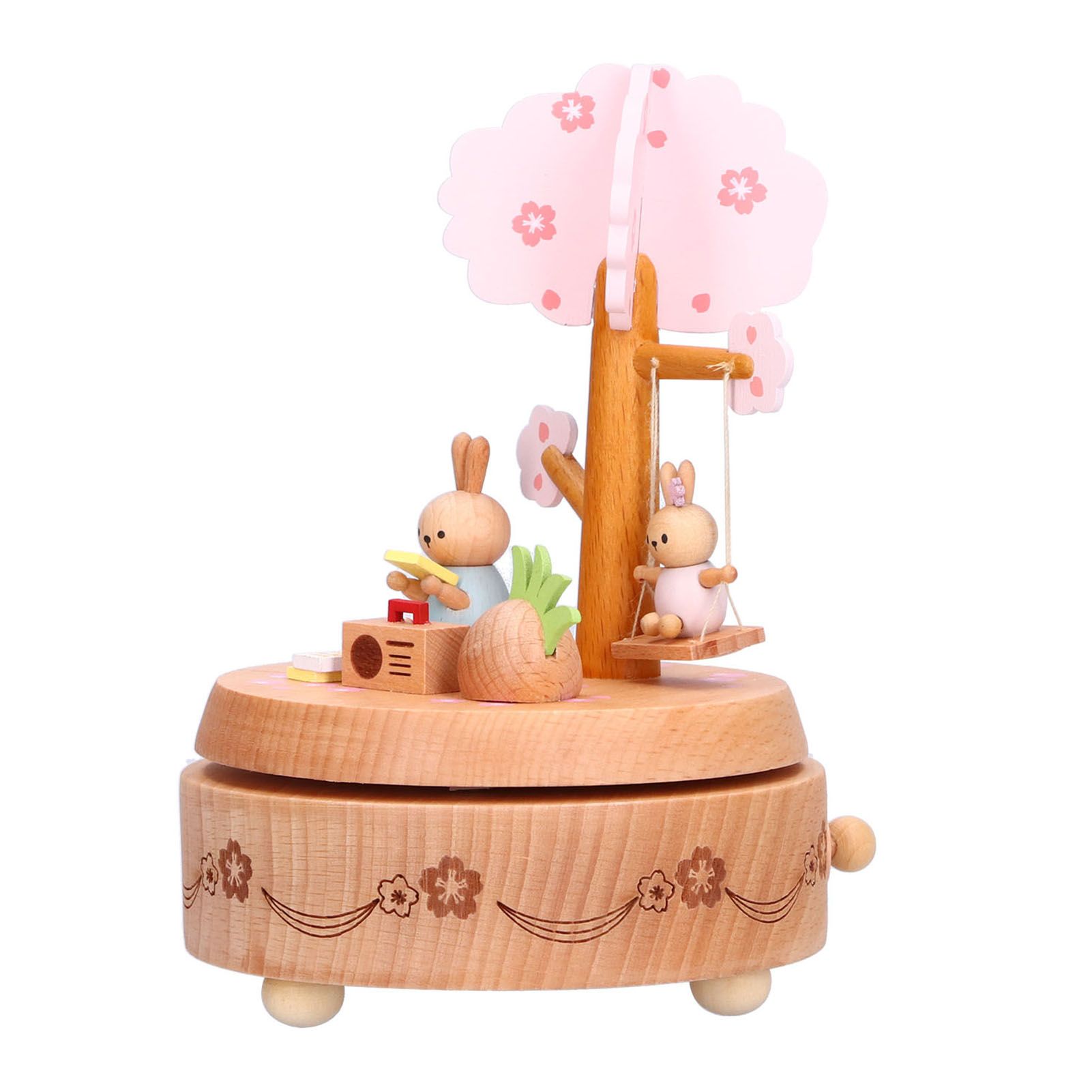 Music Box Beech Wood Cute Rabbit Music Box Toy Present for Christmas Birthday view 3