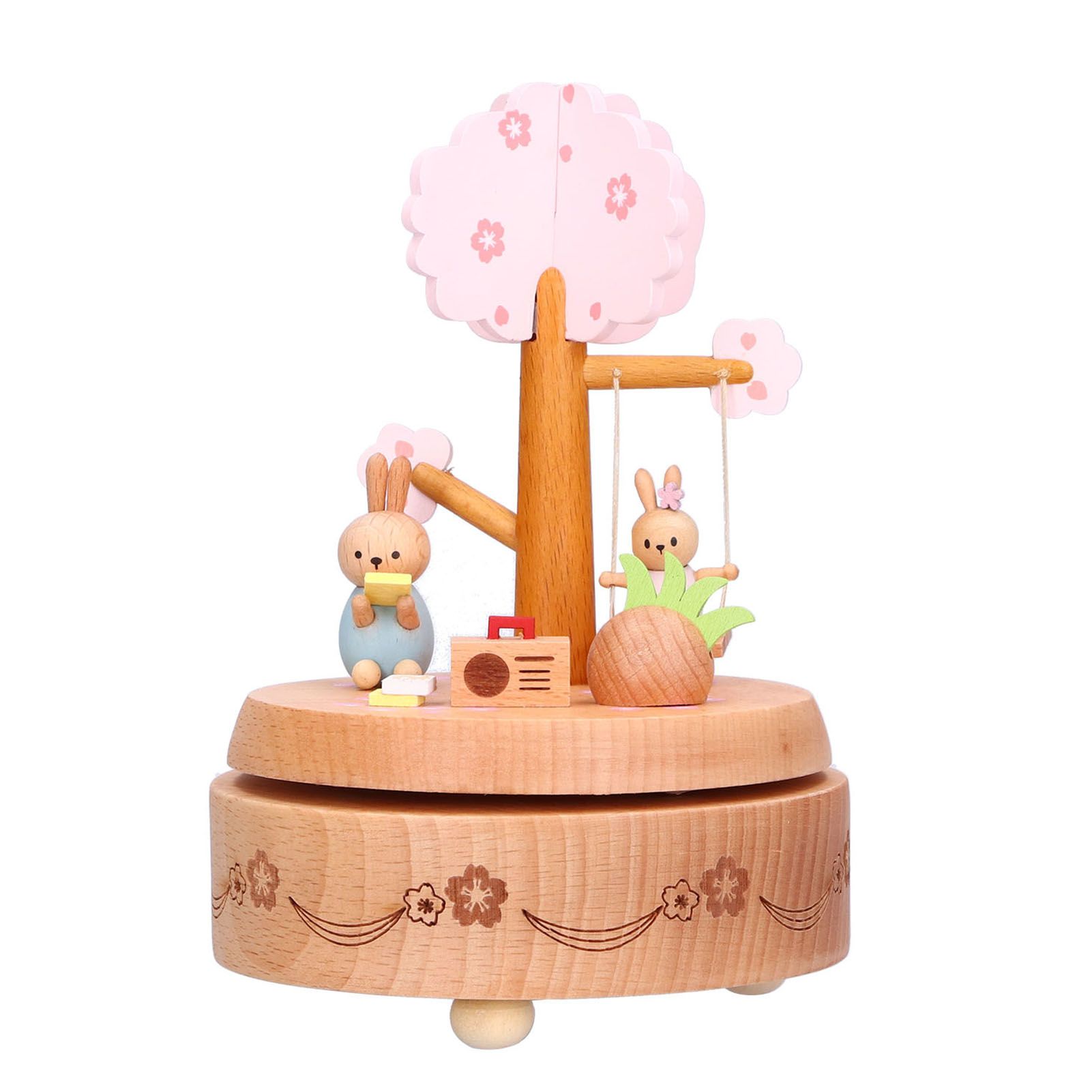 Music Box Beech Wood Cute Rabbit Music Box Toy Present for Christmas Birthday view 4