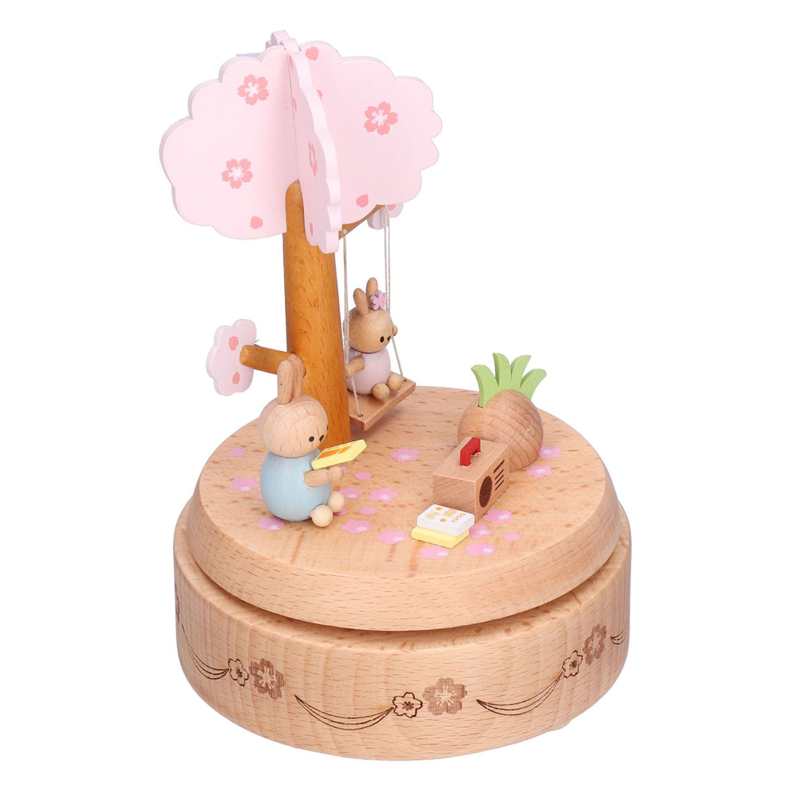 Music Box Beech Wood Cute Rabbit Music Box Toy Present for Christmas Birthday view 5