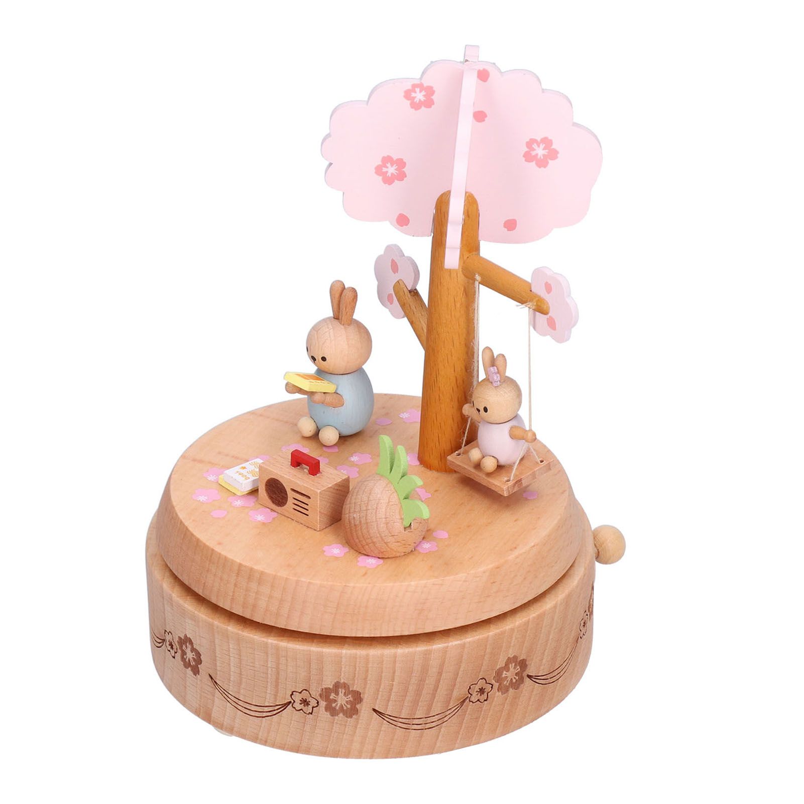 Music Box Beech Wood Cute Rabbit Music Box Toy Present for Christmas Birthday view 8