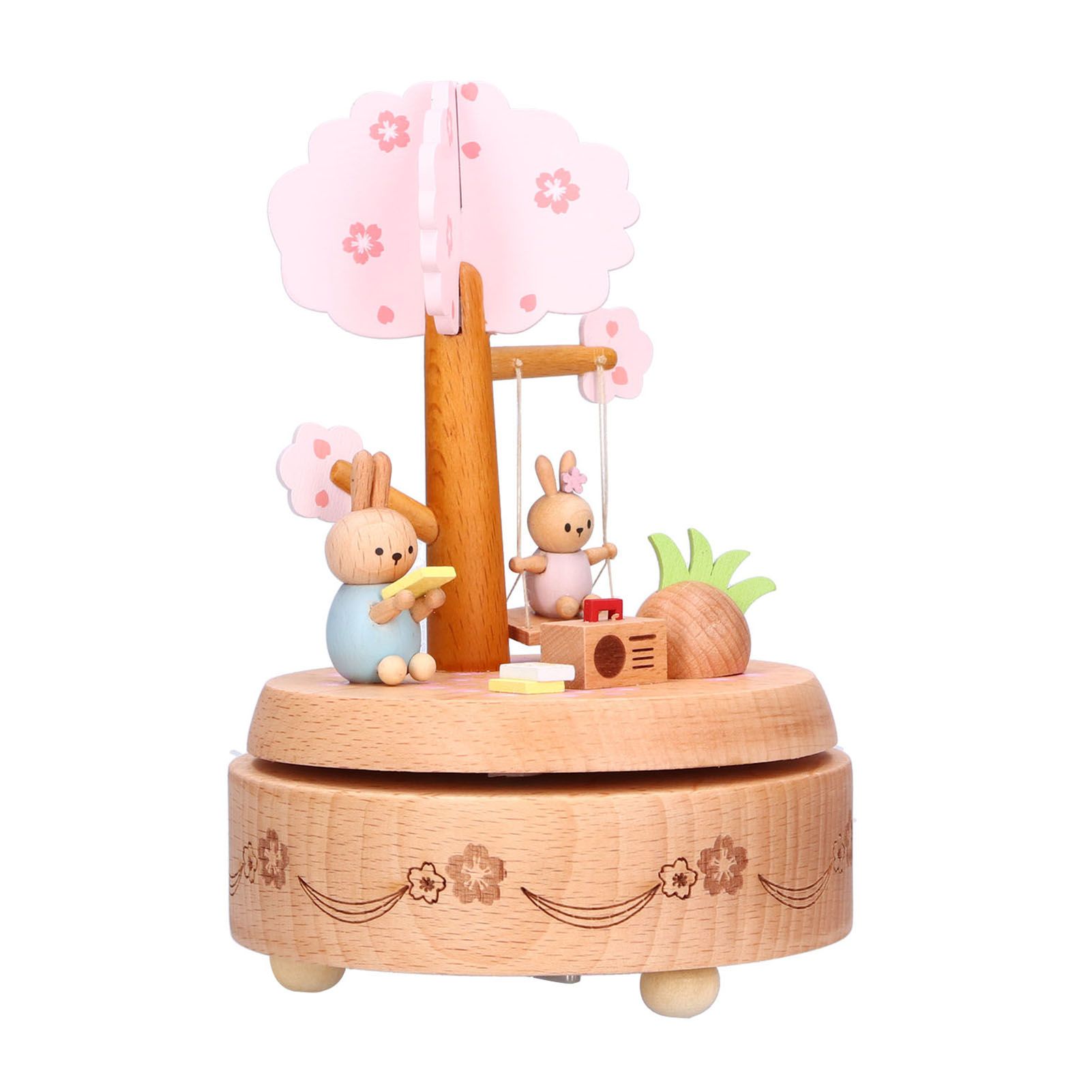 Music Box Beech Wood Cute Rabbit Music Box Toy Present for Christmas Birthday view 9