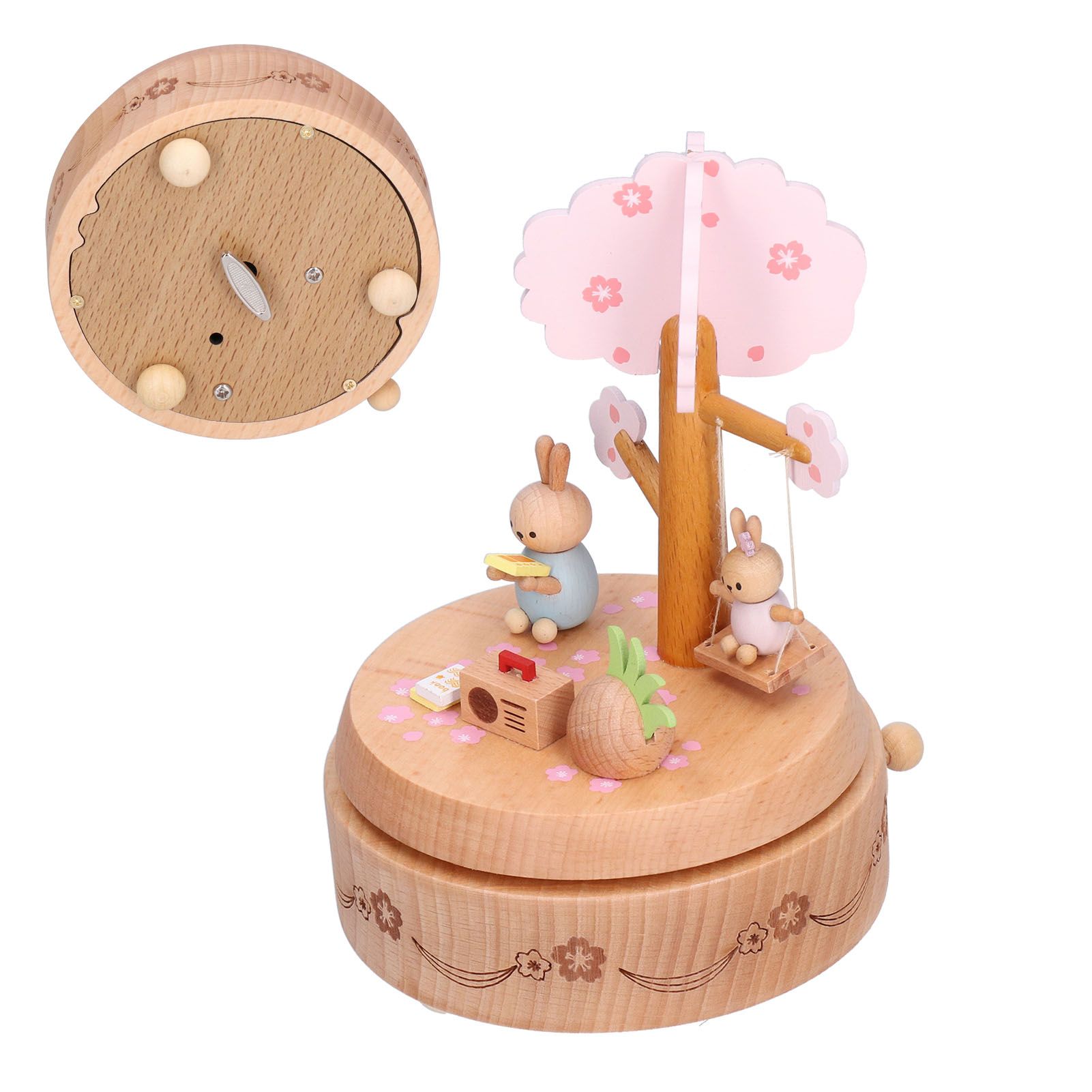 Music Box Beech Wood Cute Rabbit Music Box Toy Present for Christmas Birthday view 10