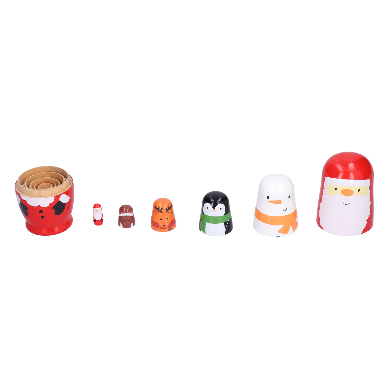 6Pcs Russian Nesting Dolls Gift Wooden Painted Art Crafts Cartoon Ornament for view 8