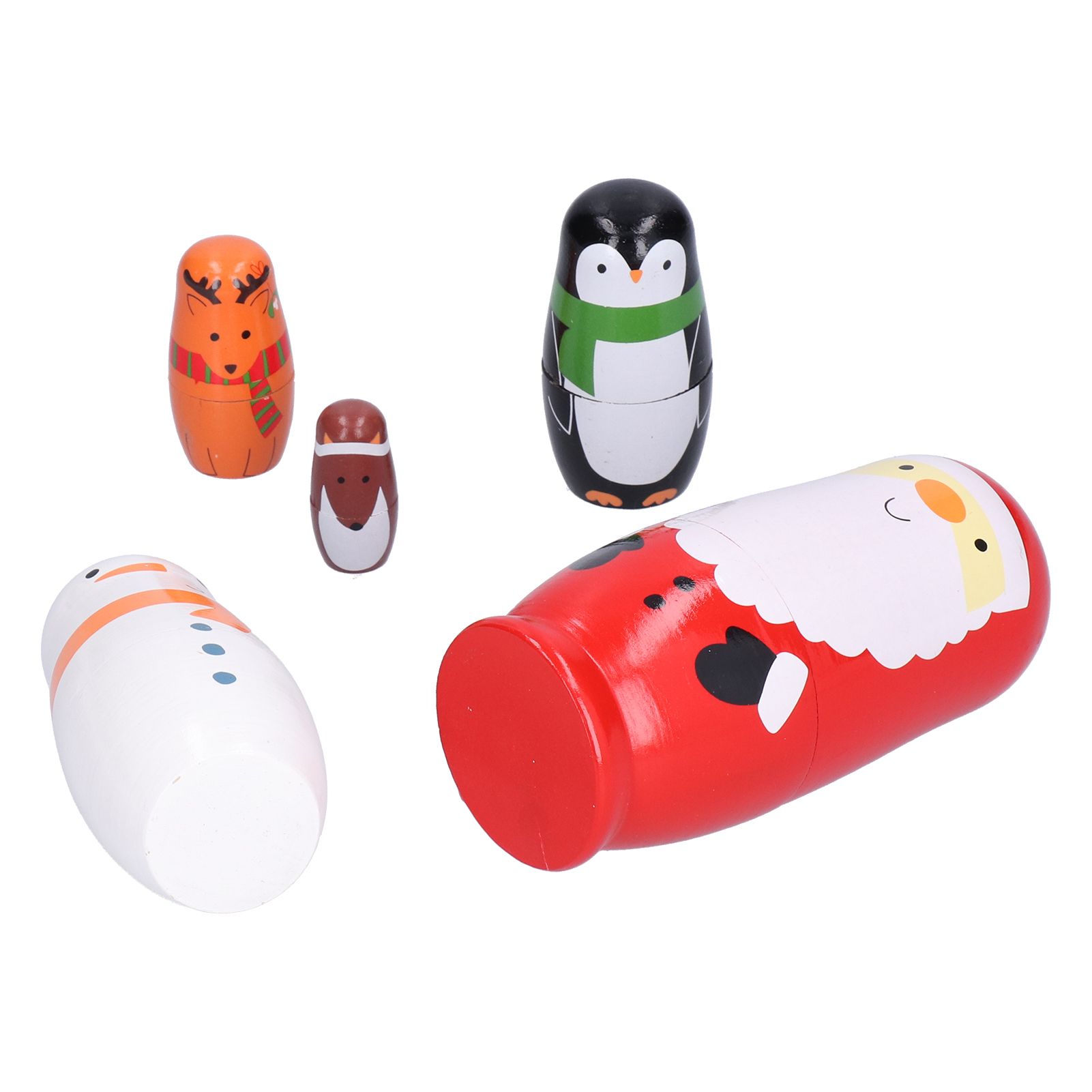 6Pcs Russian Nesting Dolls Gift Wooden Painted Art Crafts Cartoon Ornament for view 9