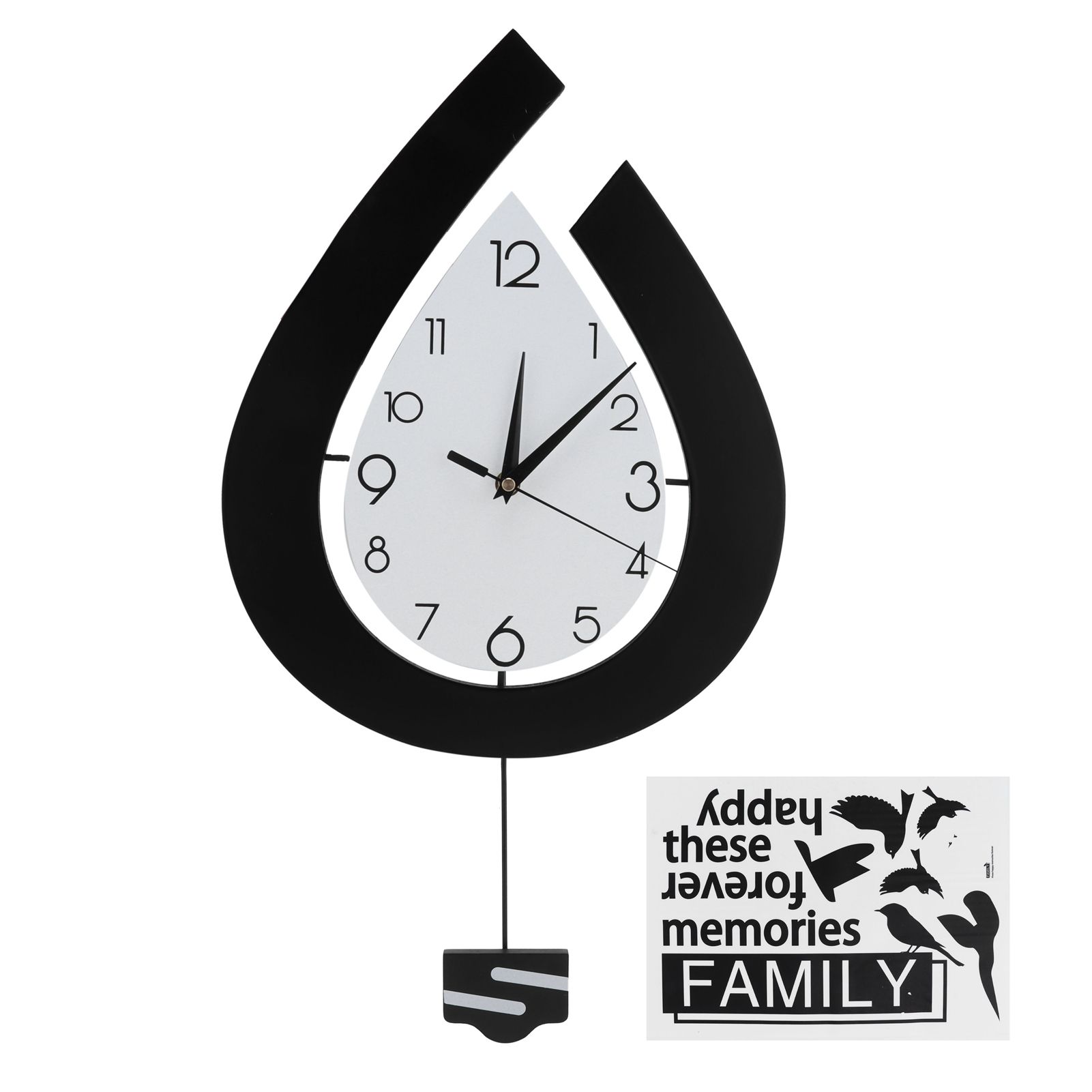 Nordic Style Unique Shape Hanging Clock Mute Wall Clock for Living Room Coffee view 2