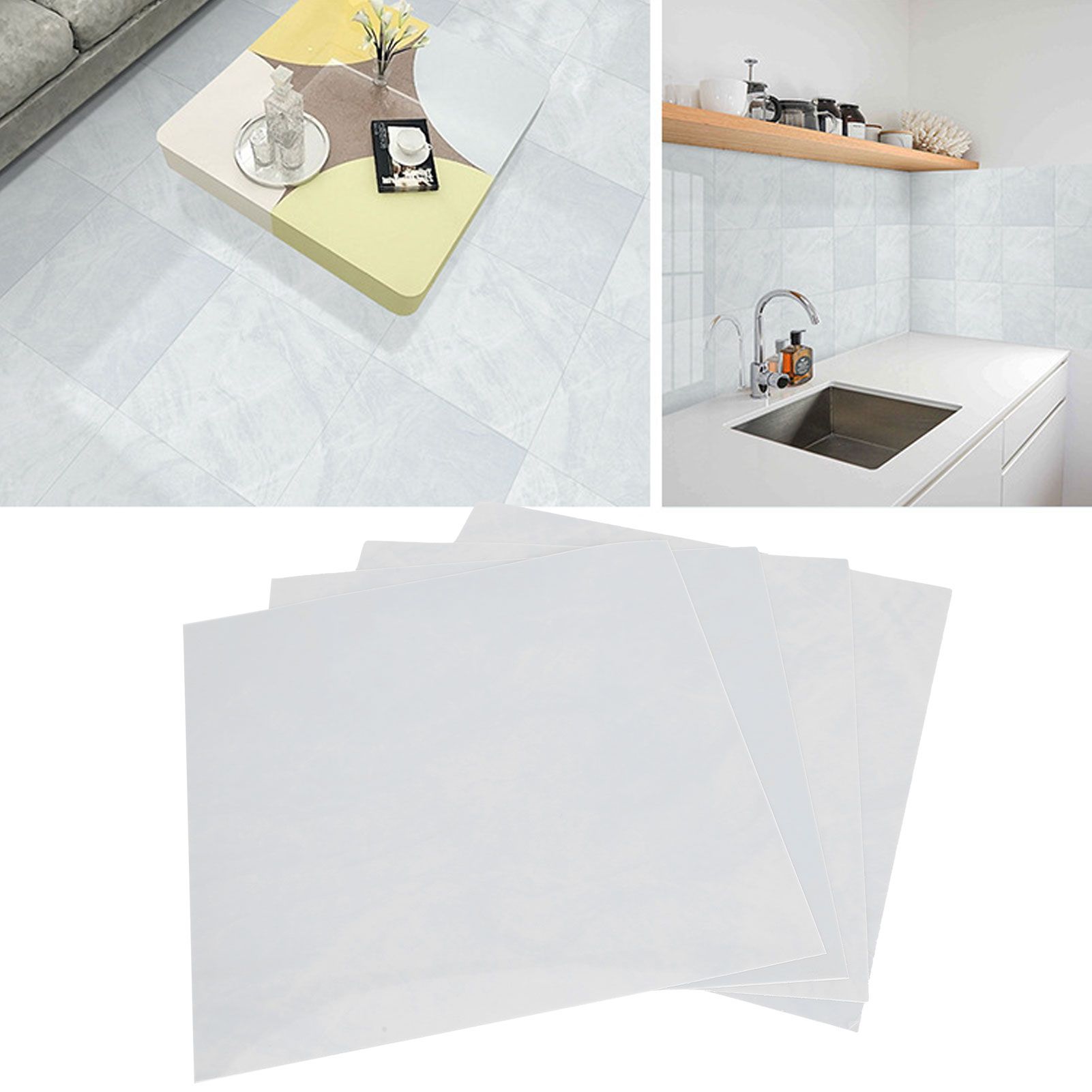 4Pcs set Marble Texture Wall Sticker Removable Waterproof SelfAdhesive view 11