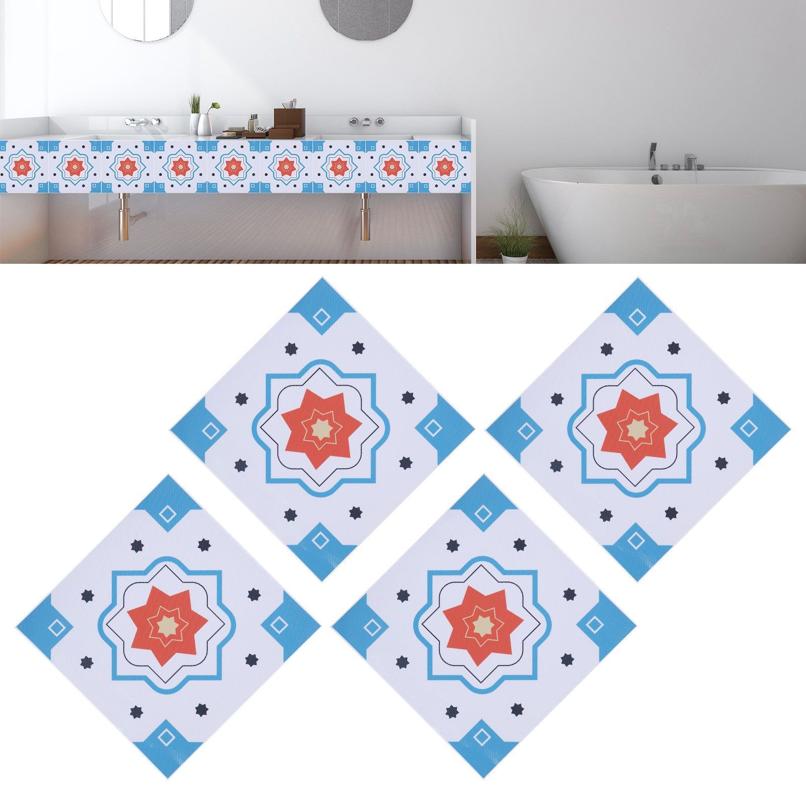 4Pcs set Marble Tile Sticker 3D SelfAdhesive Wallpaper Wall Decal for Bathroom view 11