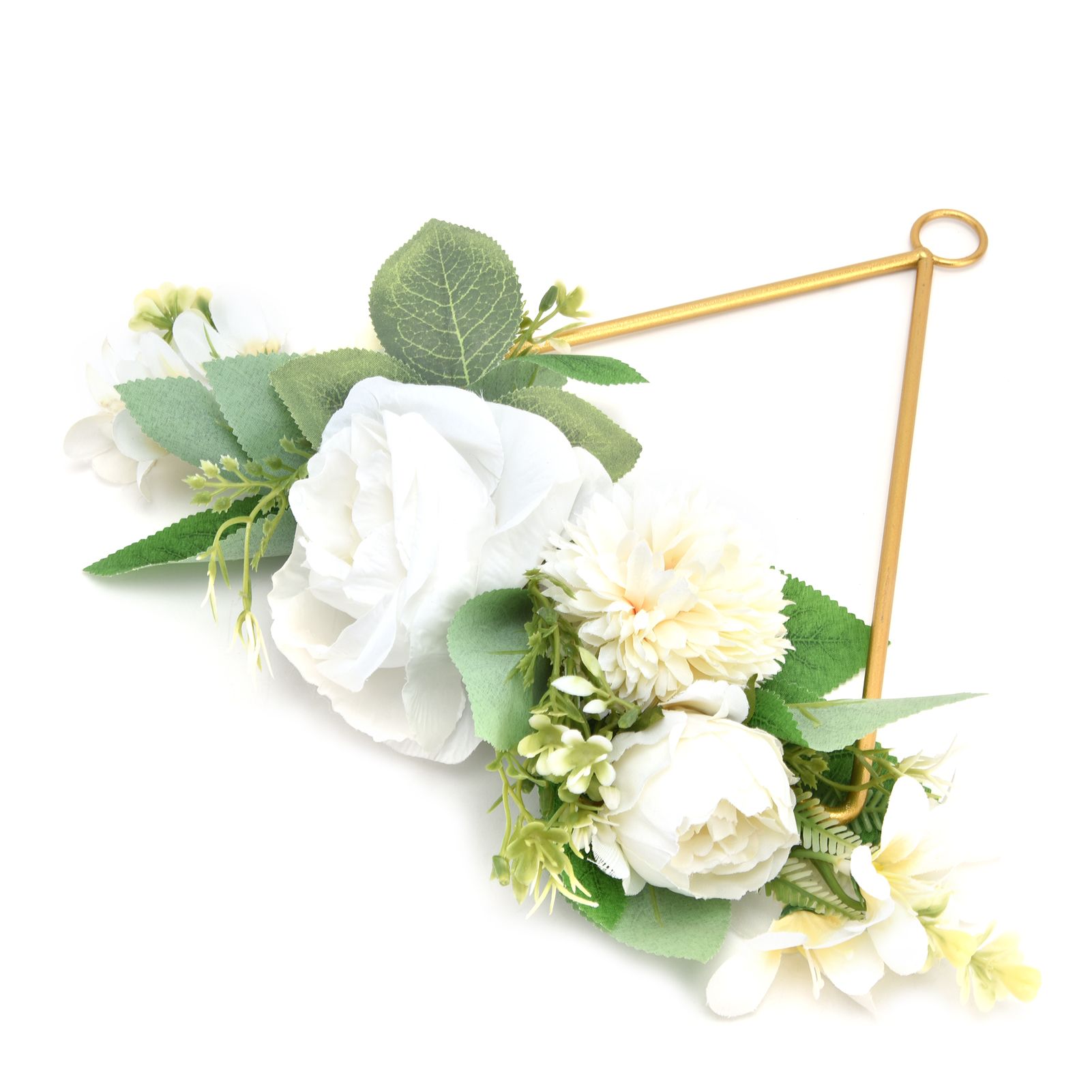 Floral Hoop Metal Ring Wreath Artificial Wall Hanging Wreath for Wedding Home view 3