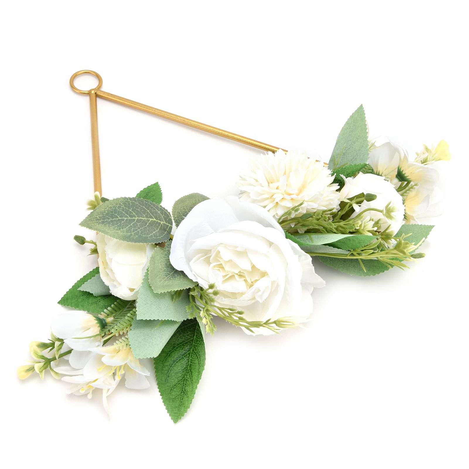 Floral Hoop Metal Ring Wreath Artificial Wall Hanging Wreath for Wedding Home view 4
