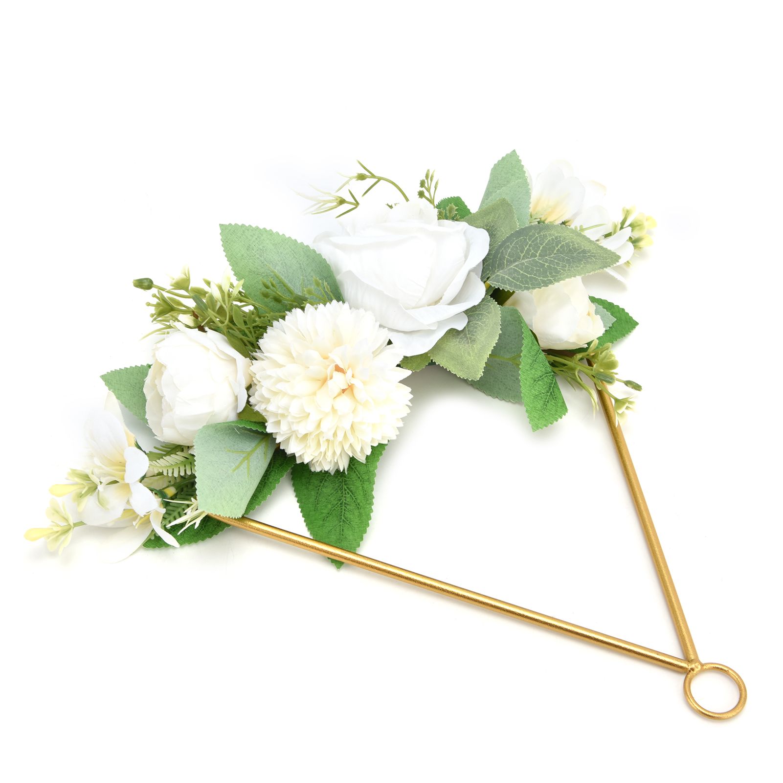Floral Hoop Metal Ring Wreath Artificial Wall Hanging Wreath for Wedding Home view 6
