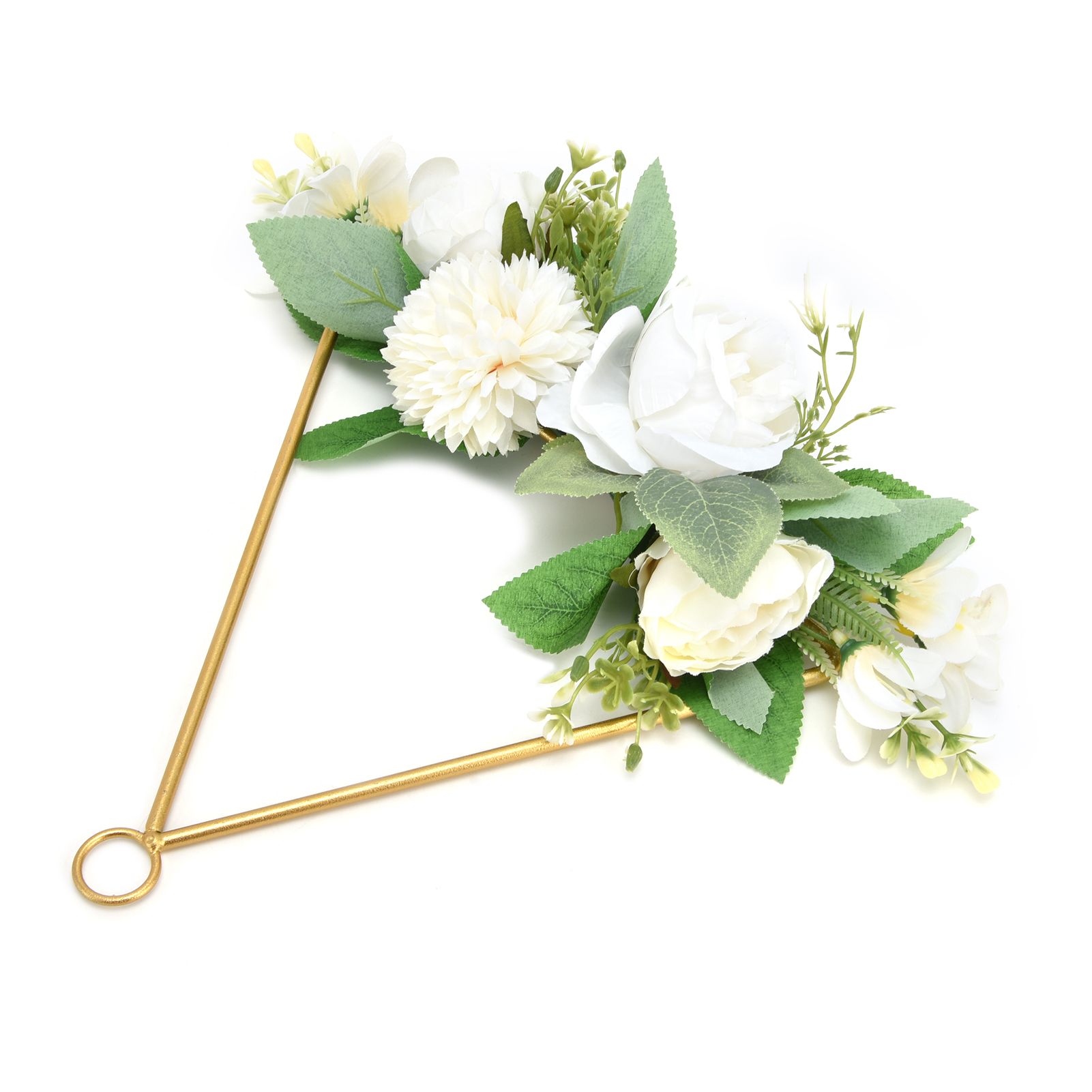 Floral Hoop Metal Ring Wreath Artificial Wall Hanging Wreath for Wedding Home view 8