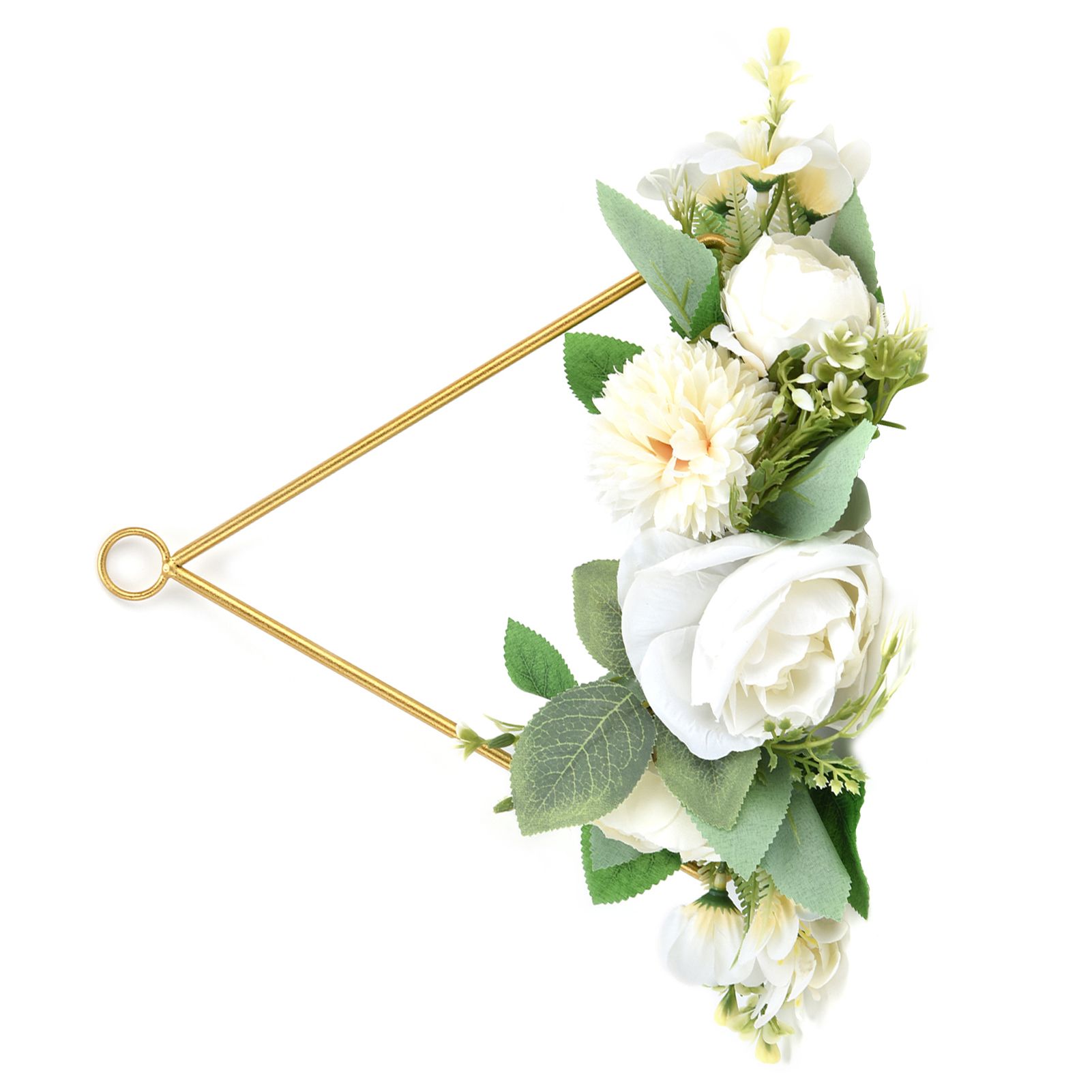 Floral Hoop Metal Ring Wreath Artificial Wall Hanging Wreath for Wedding Home view 9