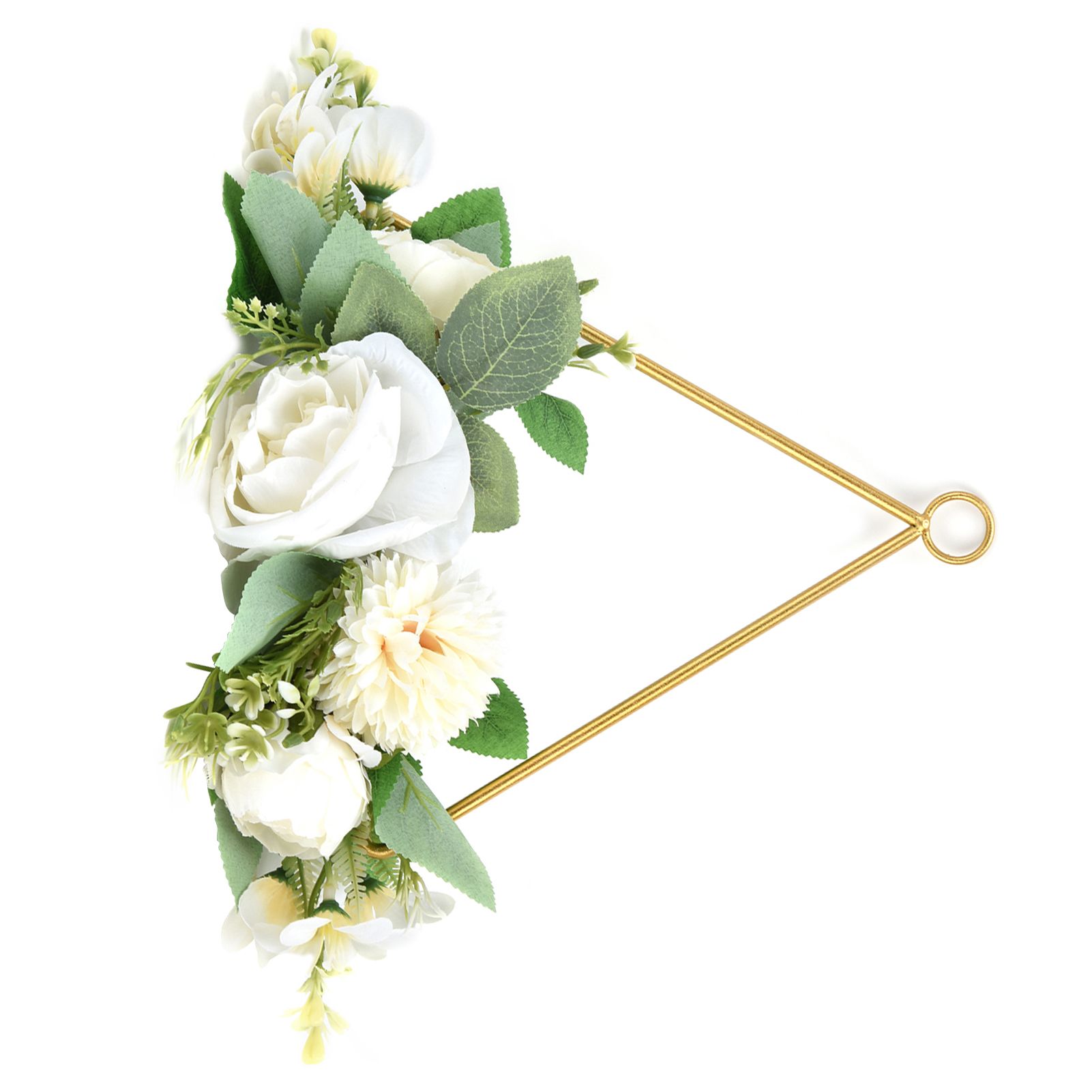 Floral Hoop Metal Ring Wreath Artificial Wall Hanging Wreath for Wedding Home view 10