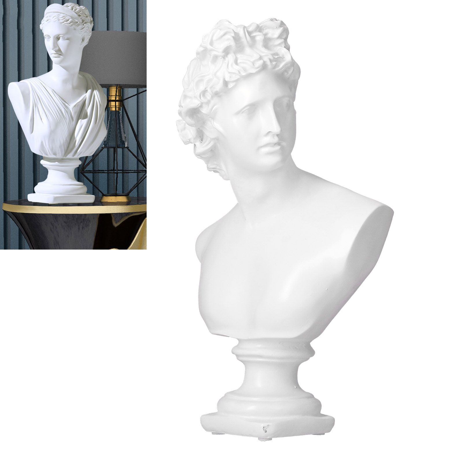 Nordic Style Character Figurine Bust Statue Craft Ornament for Desktop Living view 12