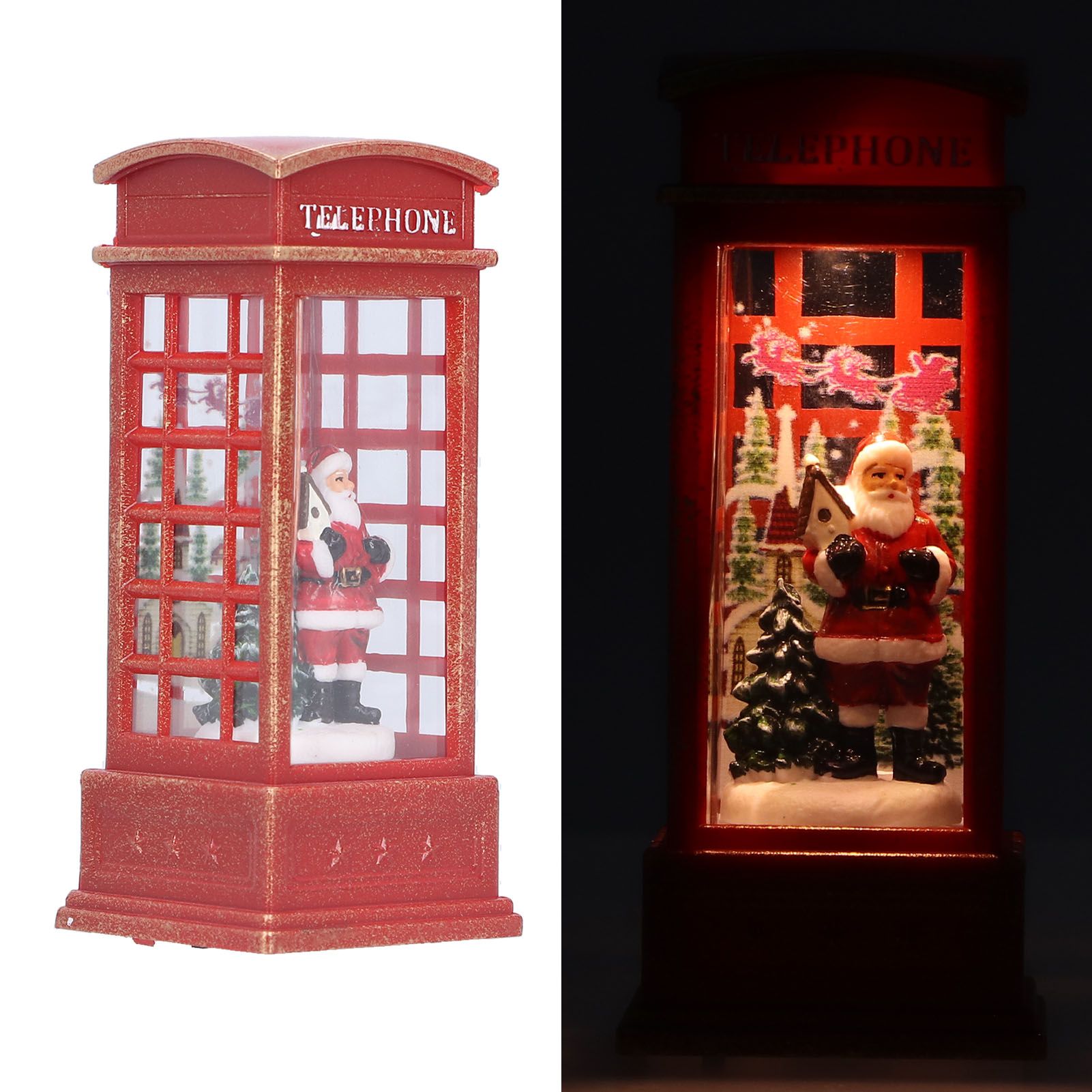 Christmas Decorations Telephone Booth Decoration Night Light Home Decoration view 8