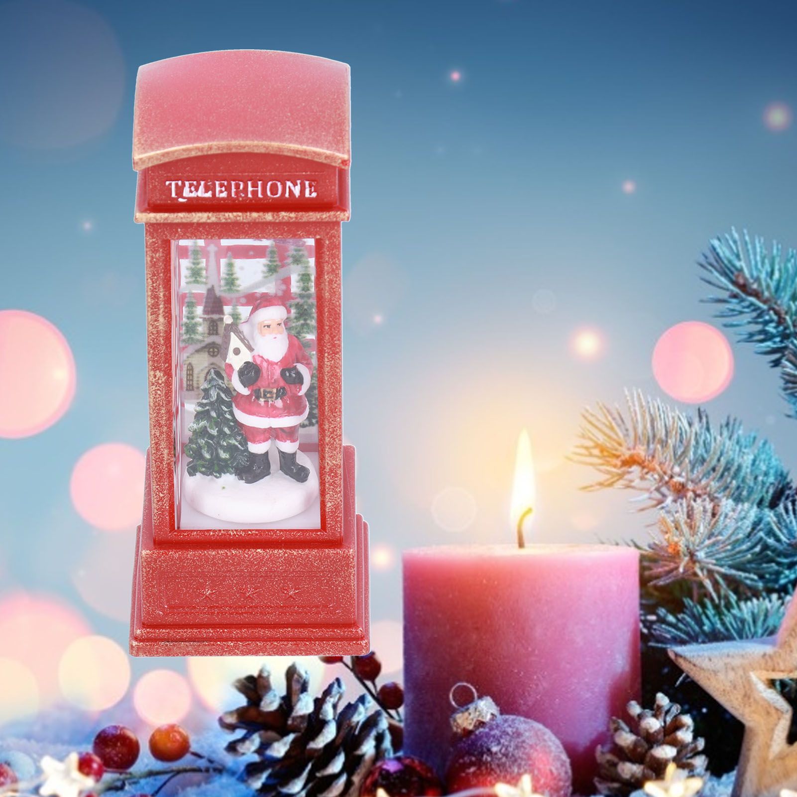 Christmas Decorations Telephone Booth Decoration Night Light Home Decoration view 11