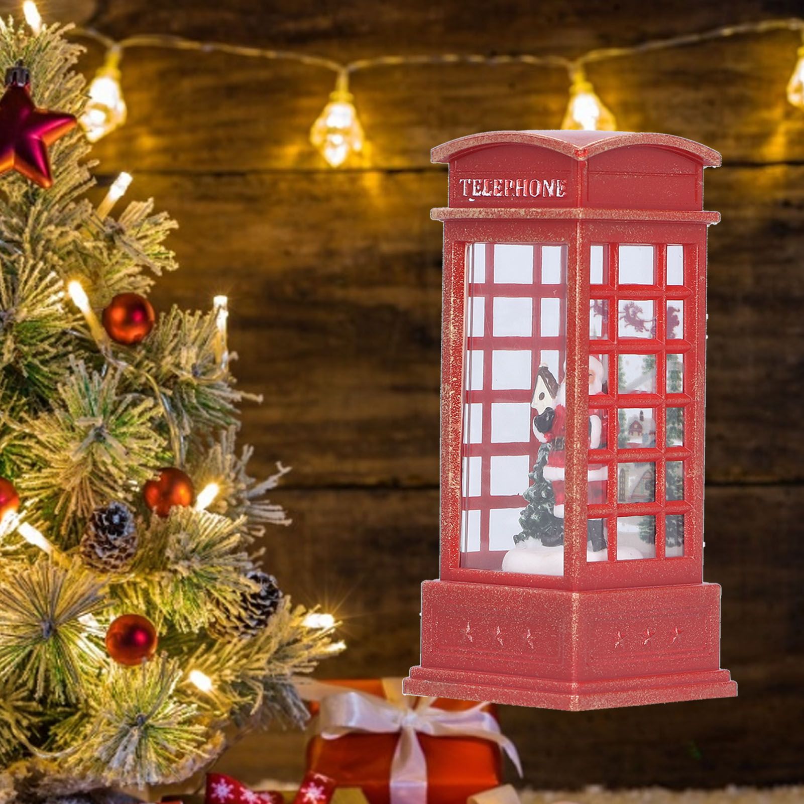 Christmas Decorations Telephone Booth Decoration Night Light Home Decoration view 12