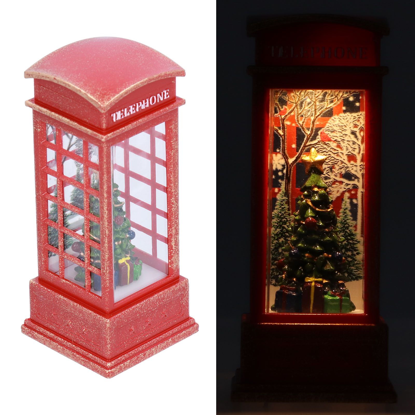 Christmas Decorations Telephone Booth Decoration Night Light Home Decoration view 7