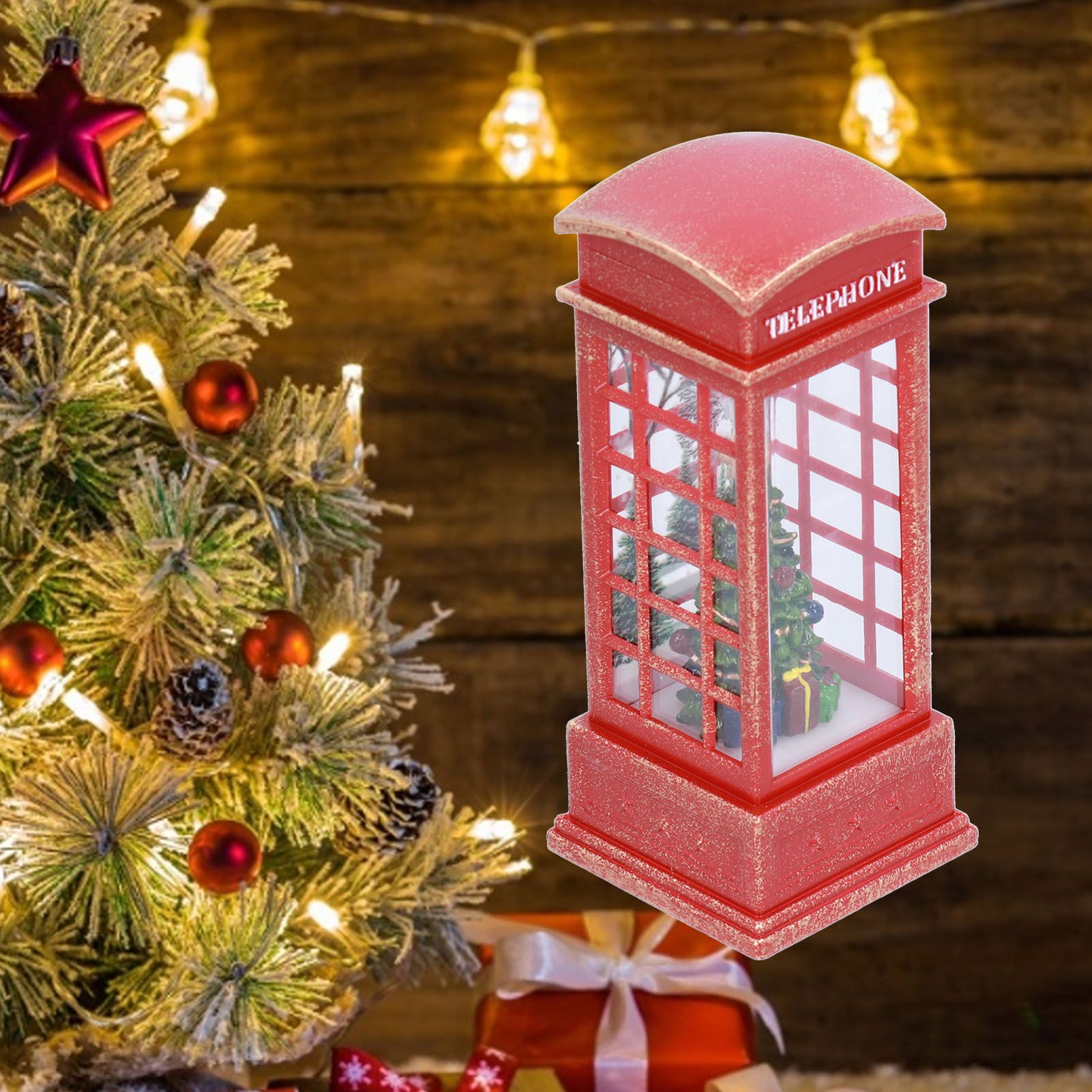 Christmas Decorations Telephone Booth Decoration Night Light Home Decoration view 12