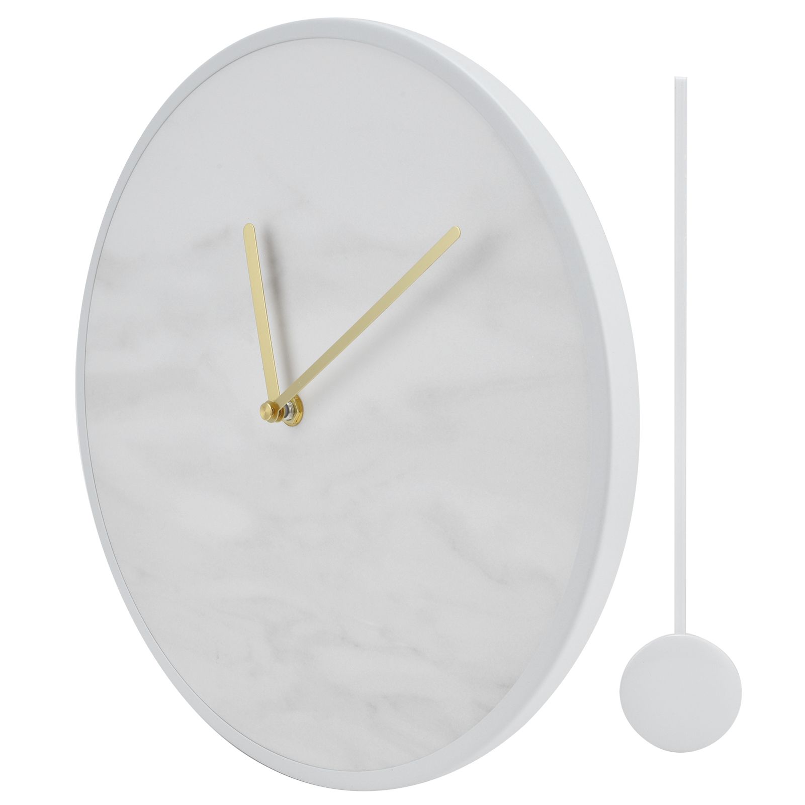 Modern Slate Wall Clock with Metal Frame Marble Pattern Swing Wall Clock for — image 1