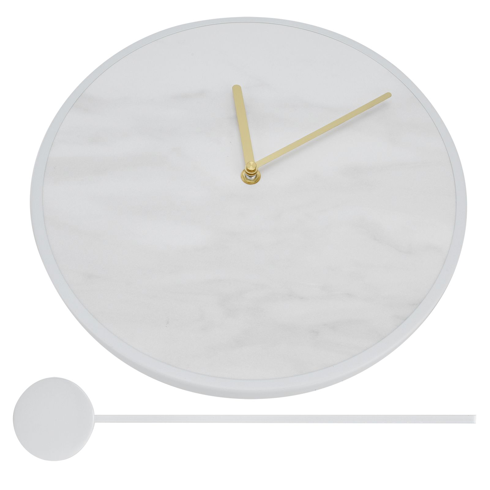 Modern Slate Wall Clock with Metal Frame Marble Pattern Swing Wall Clock for view 4