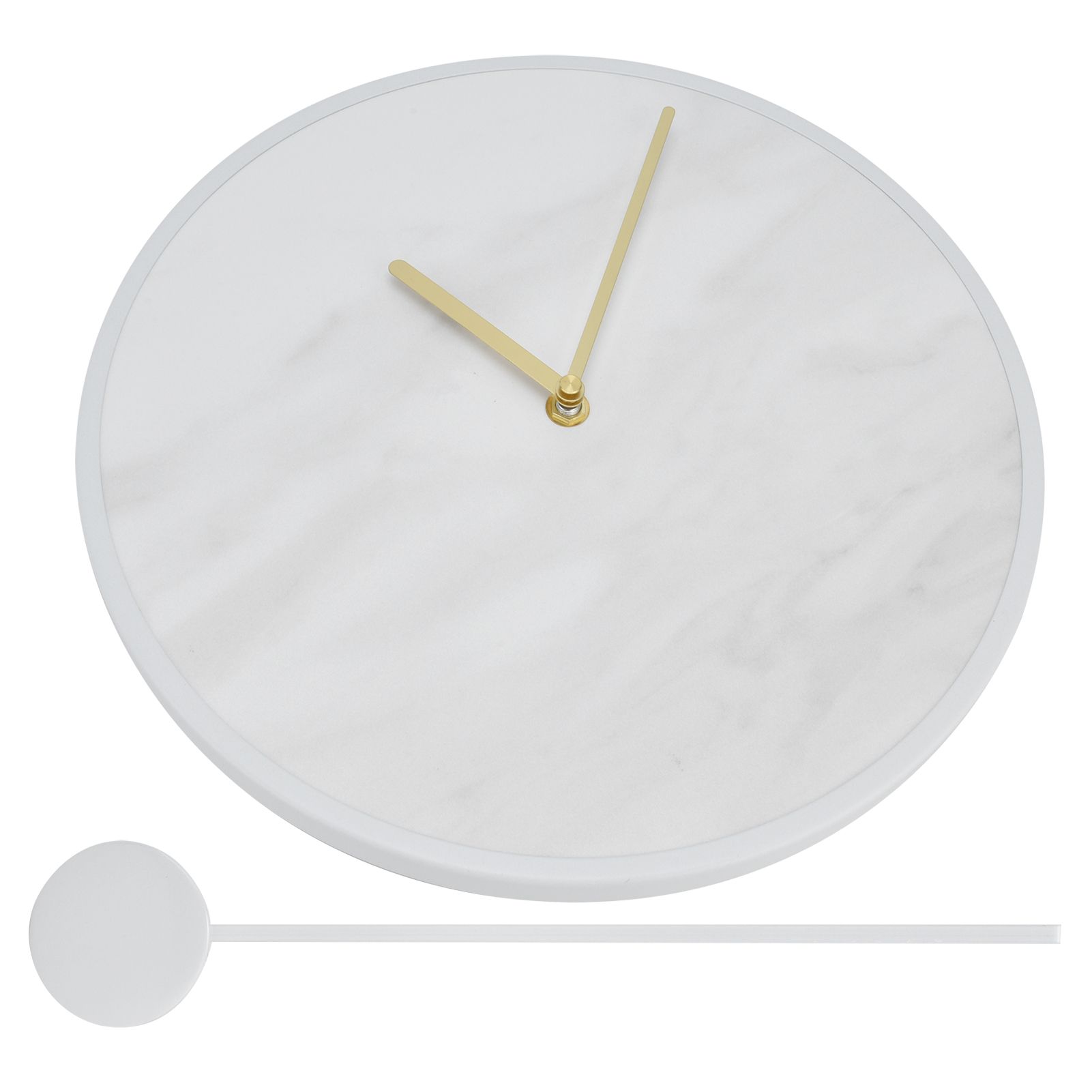 Modern Slate Wall Clock with Metal Frame Marble Pattern Swing Wall Clock for view 5