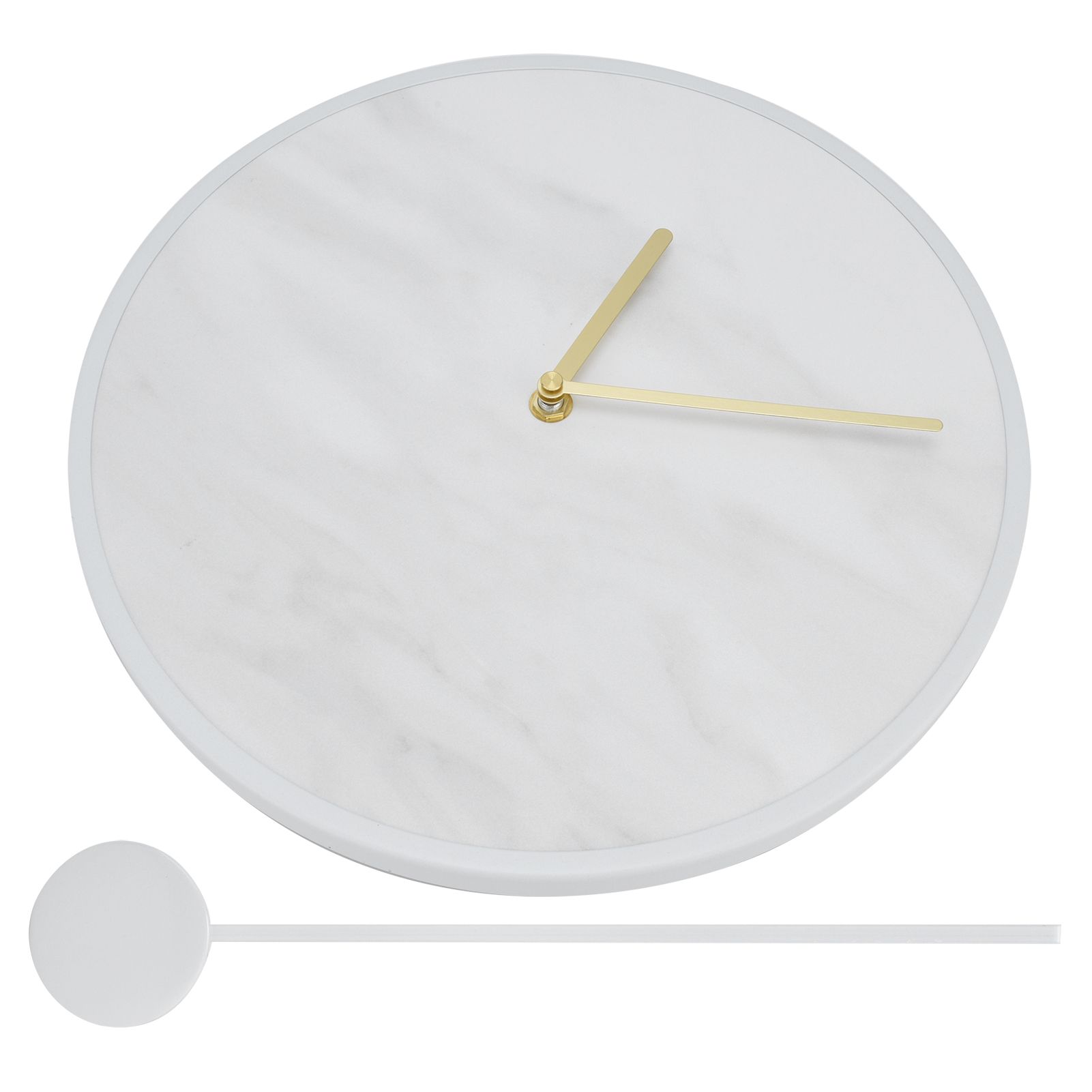 Modern Slate Wall Clock with Metal Frame Marble Pattern Swing Wall Clock for view 6